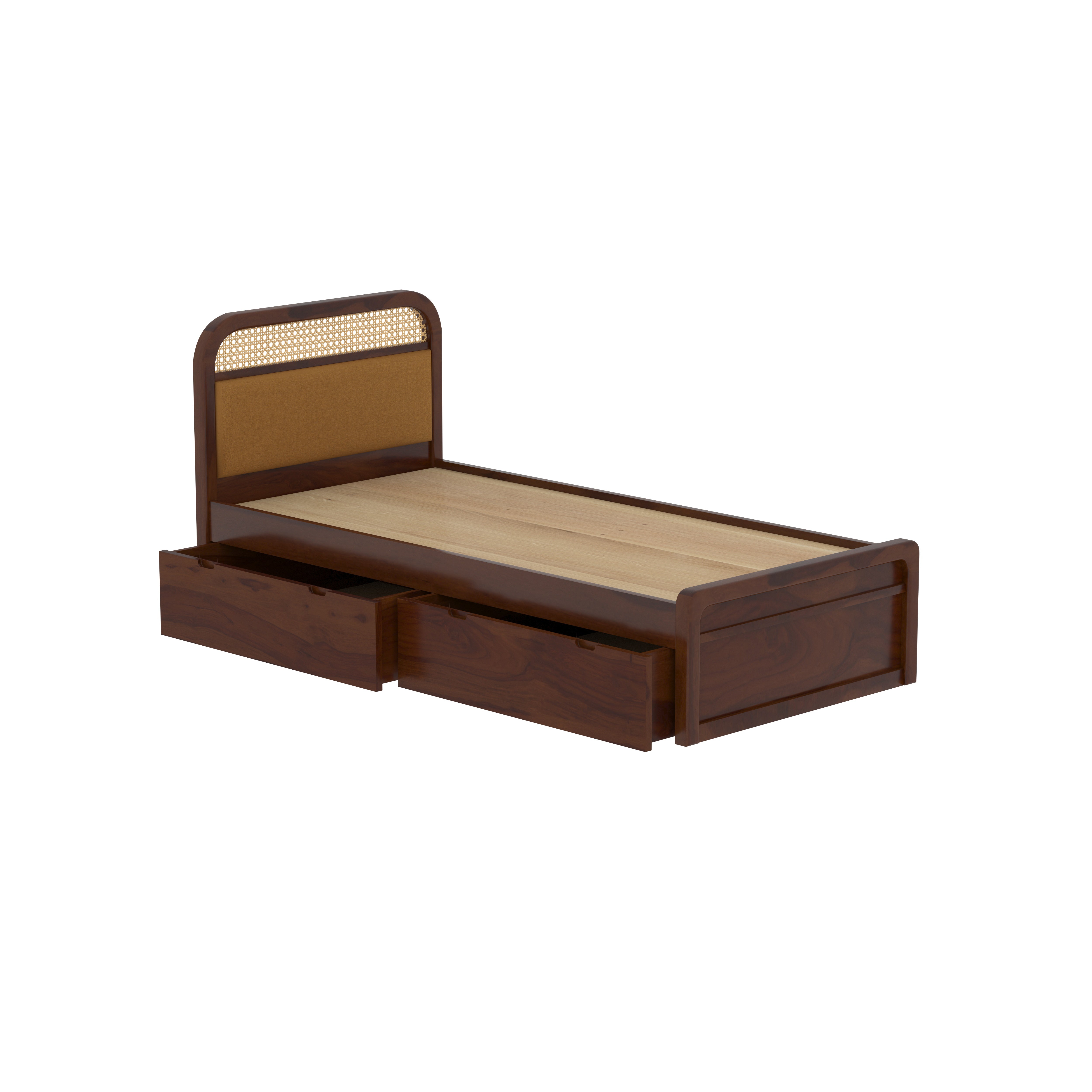 Luxury Rattan Single Storage Bed Bed