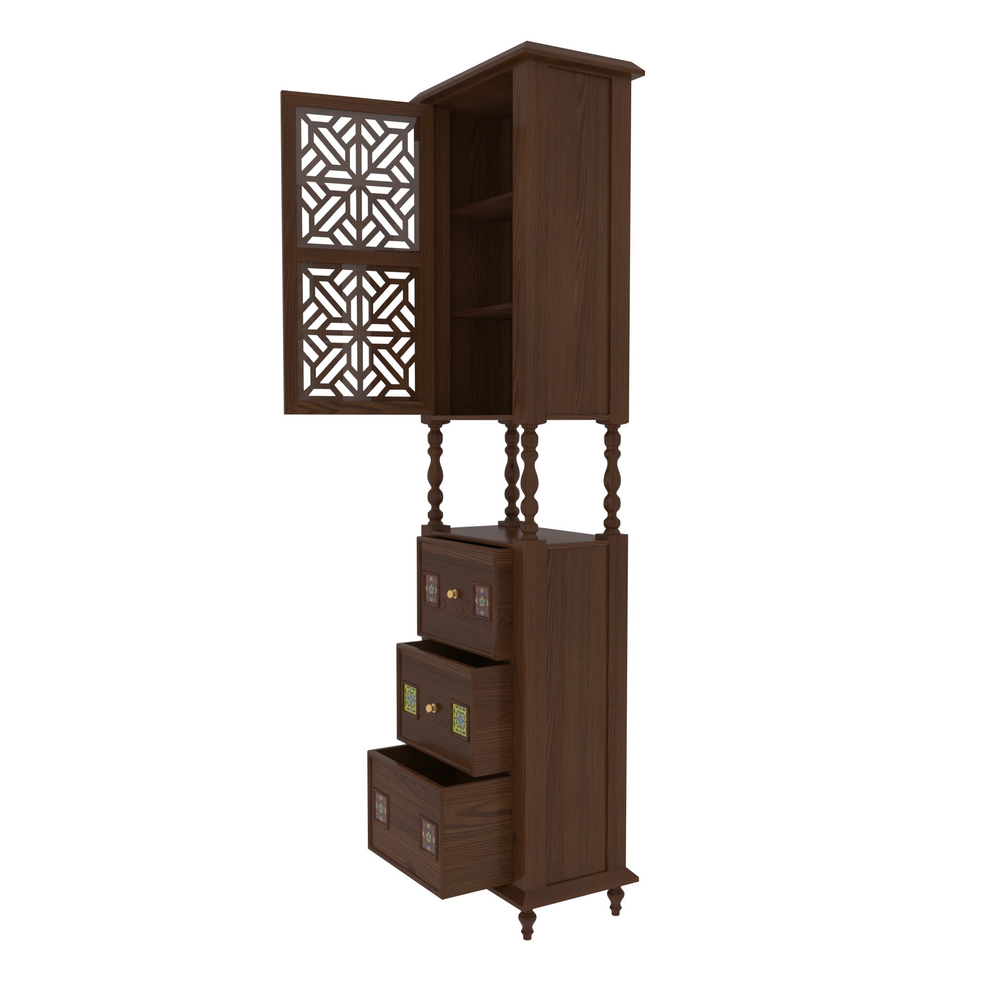 Classic Denver Dark Brown Finished Handmade Wooden Wardrobe Wardrobe