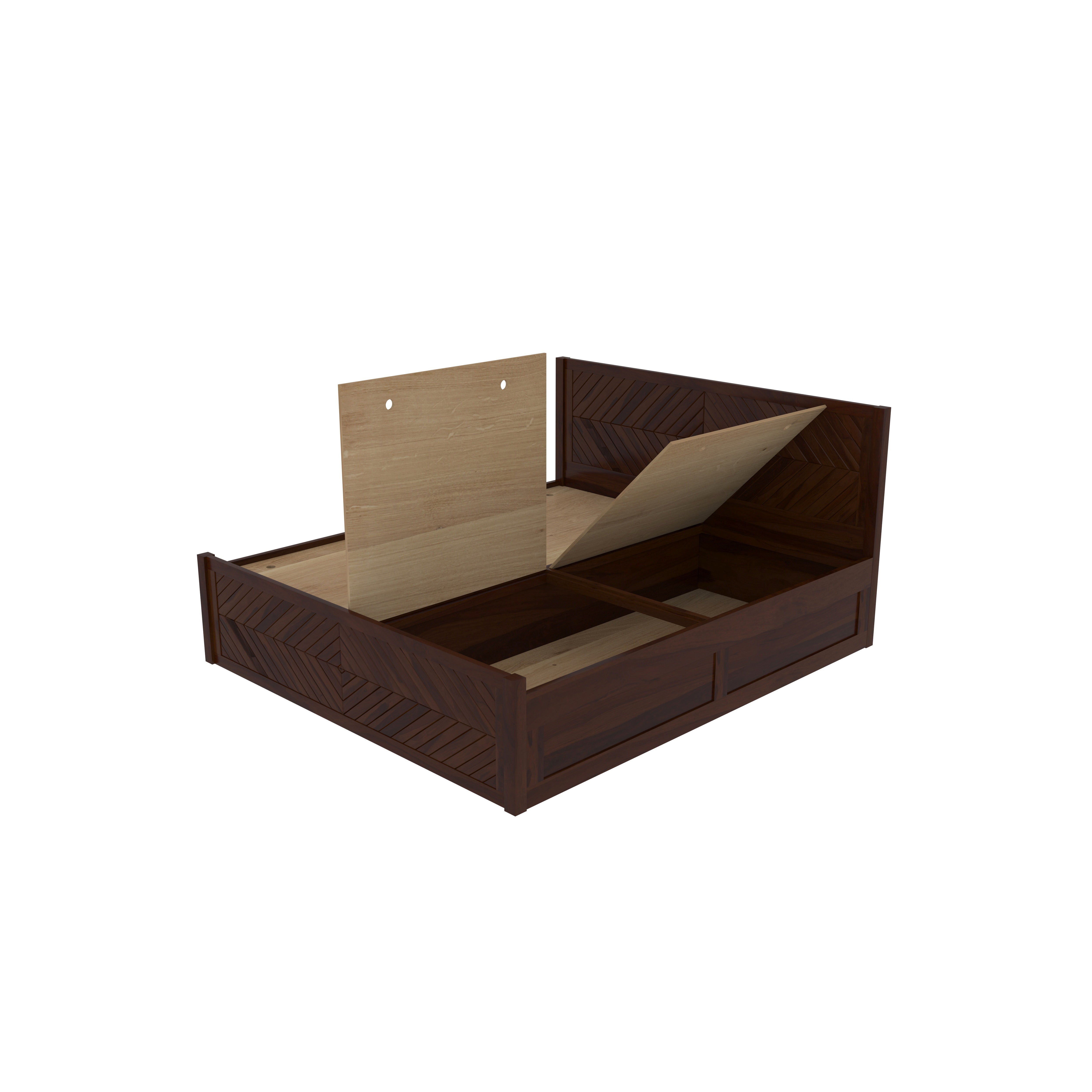 Scandinavian Contemporary Wooden Storage Bed Bed