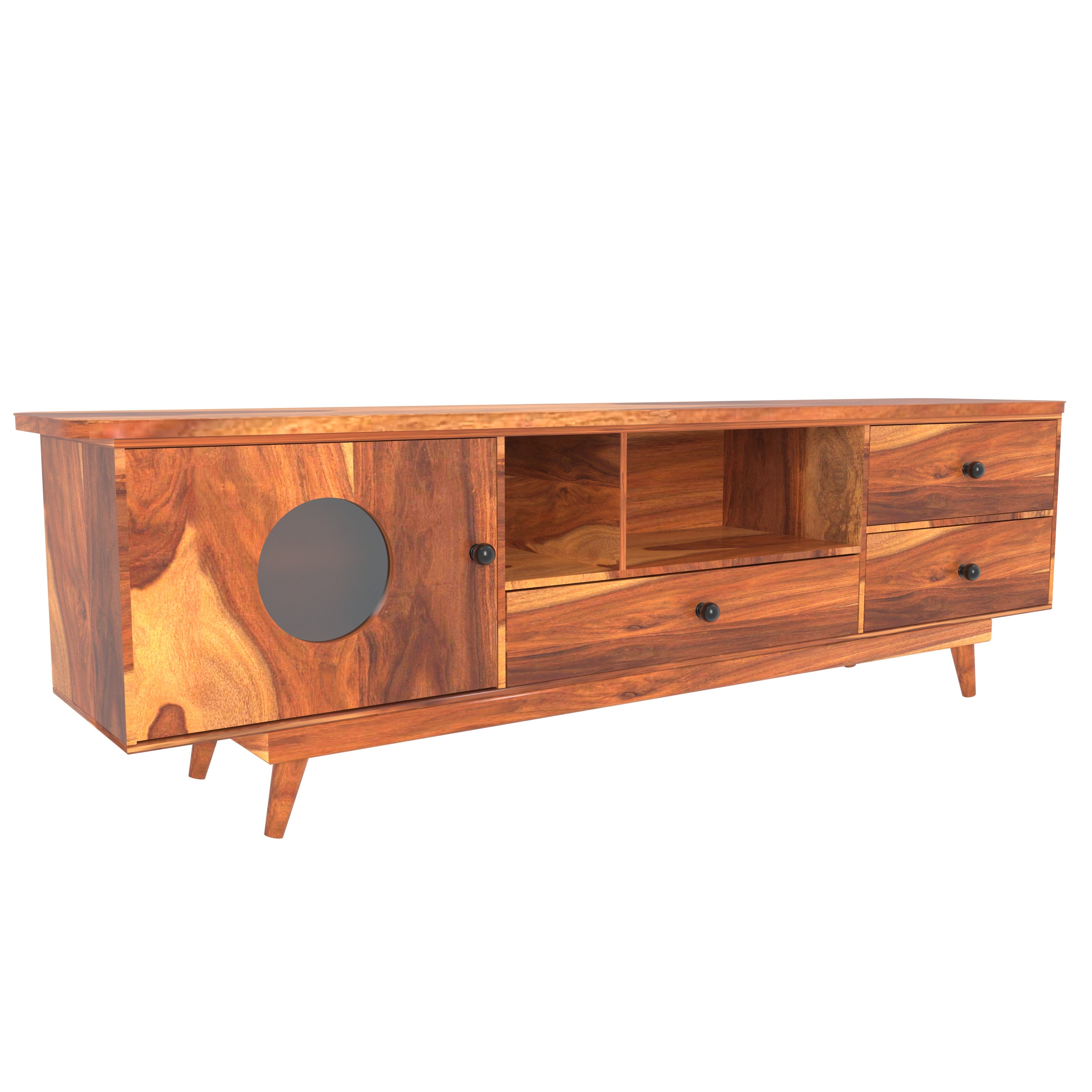 Luxurious Landscape Style Handmade Multistorage Wooden TV Stand Tv stand