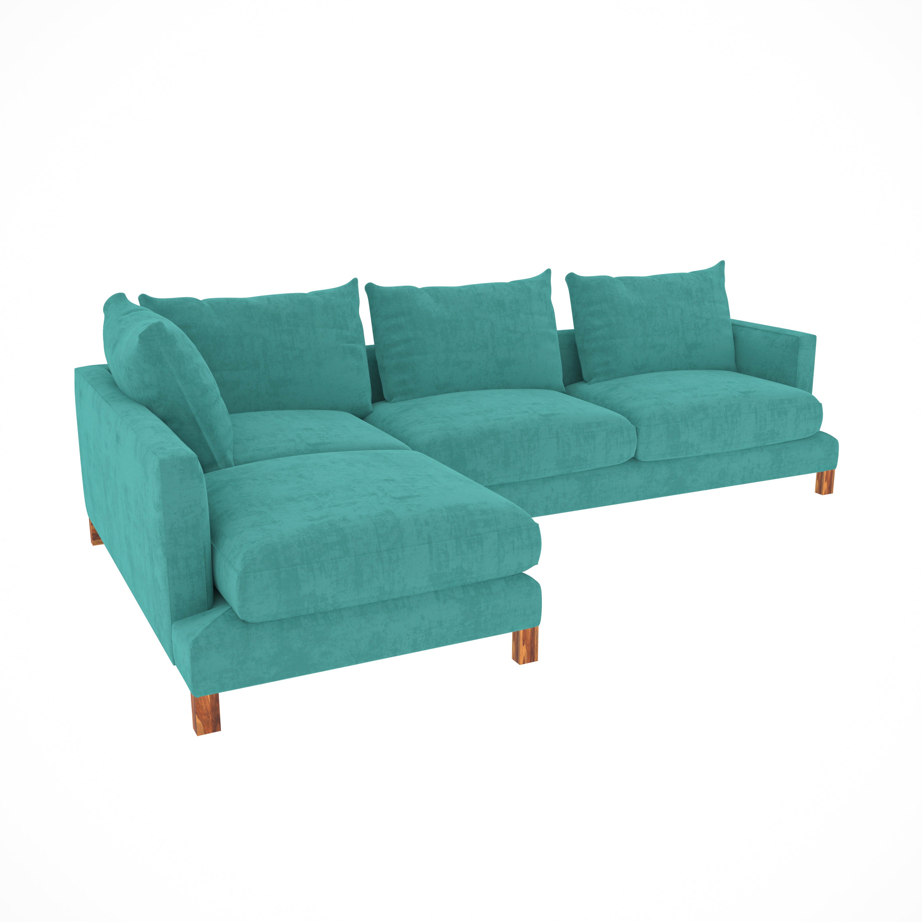 Sea Green Pastel Coloured with Premium Comfort L Shaped 4 Seater Sofa Set for Home Sofa