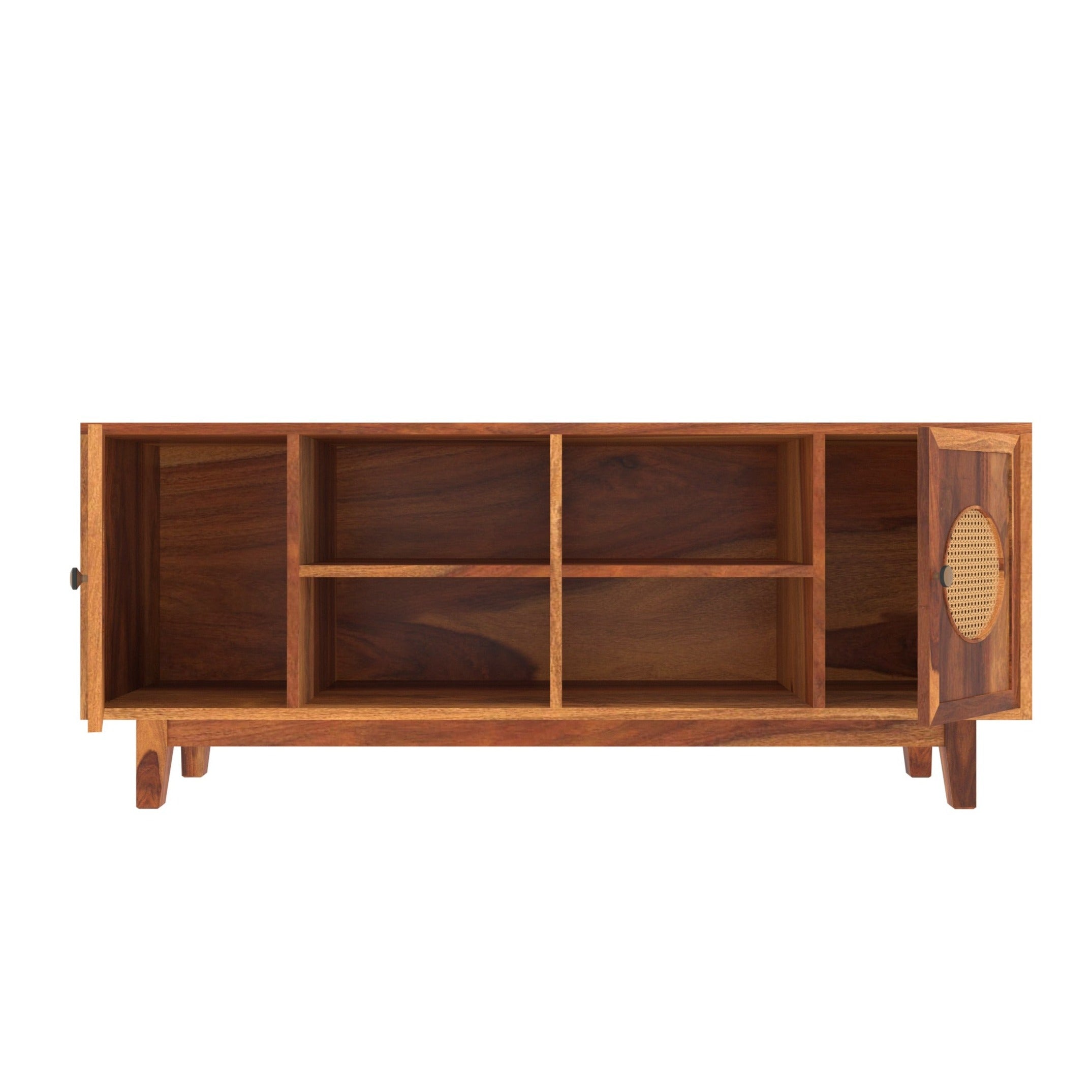 Natural Dark Mahogany Handmade Wooden Multistorage TV Stand Tv stand