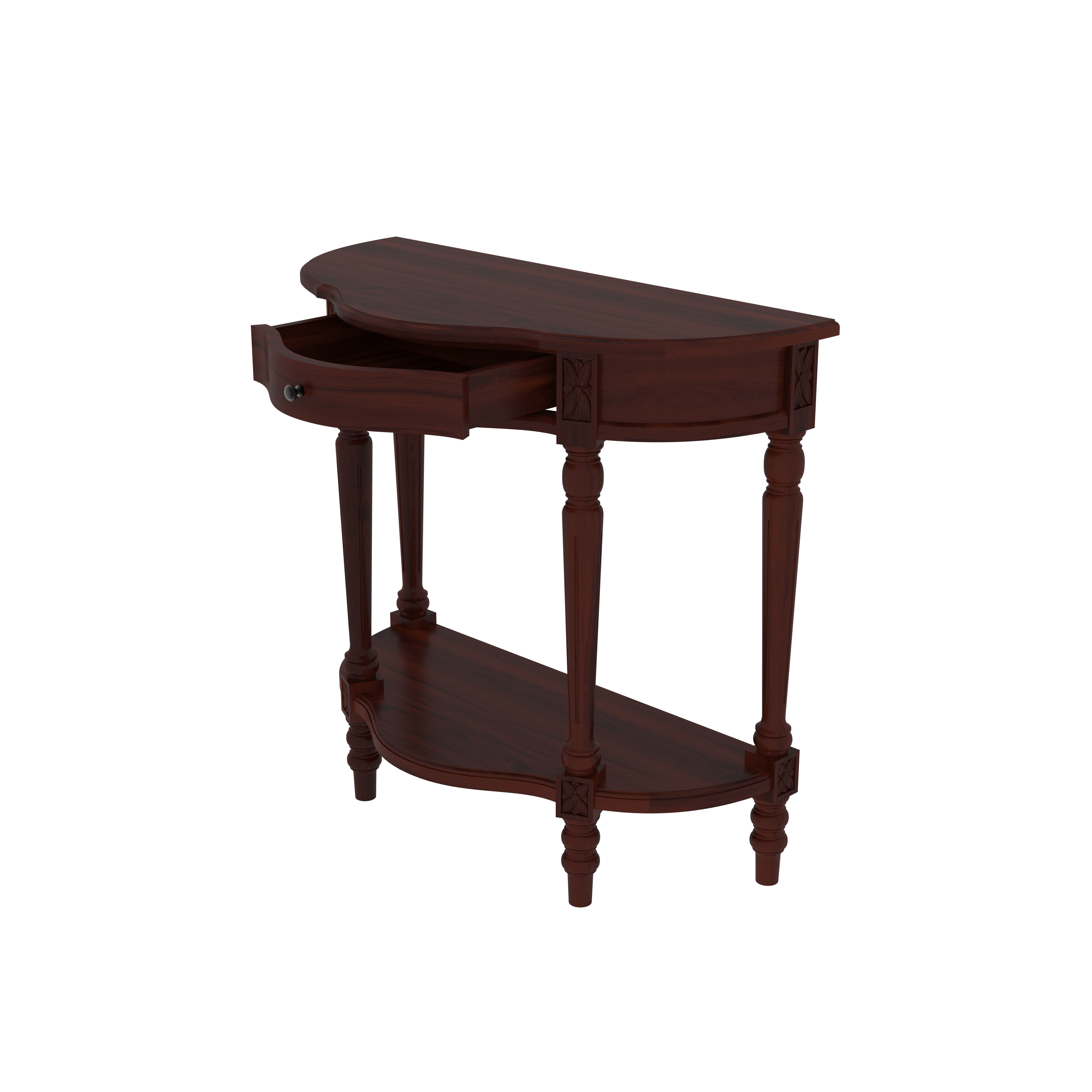 Unique Dark Brown Finished Wooden Handmade Console Table Console Table