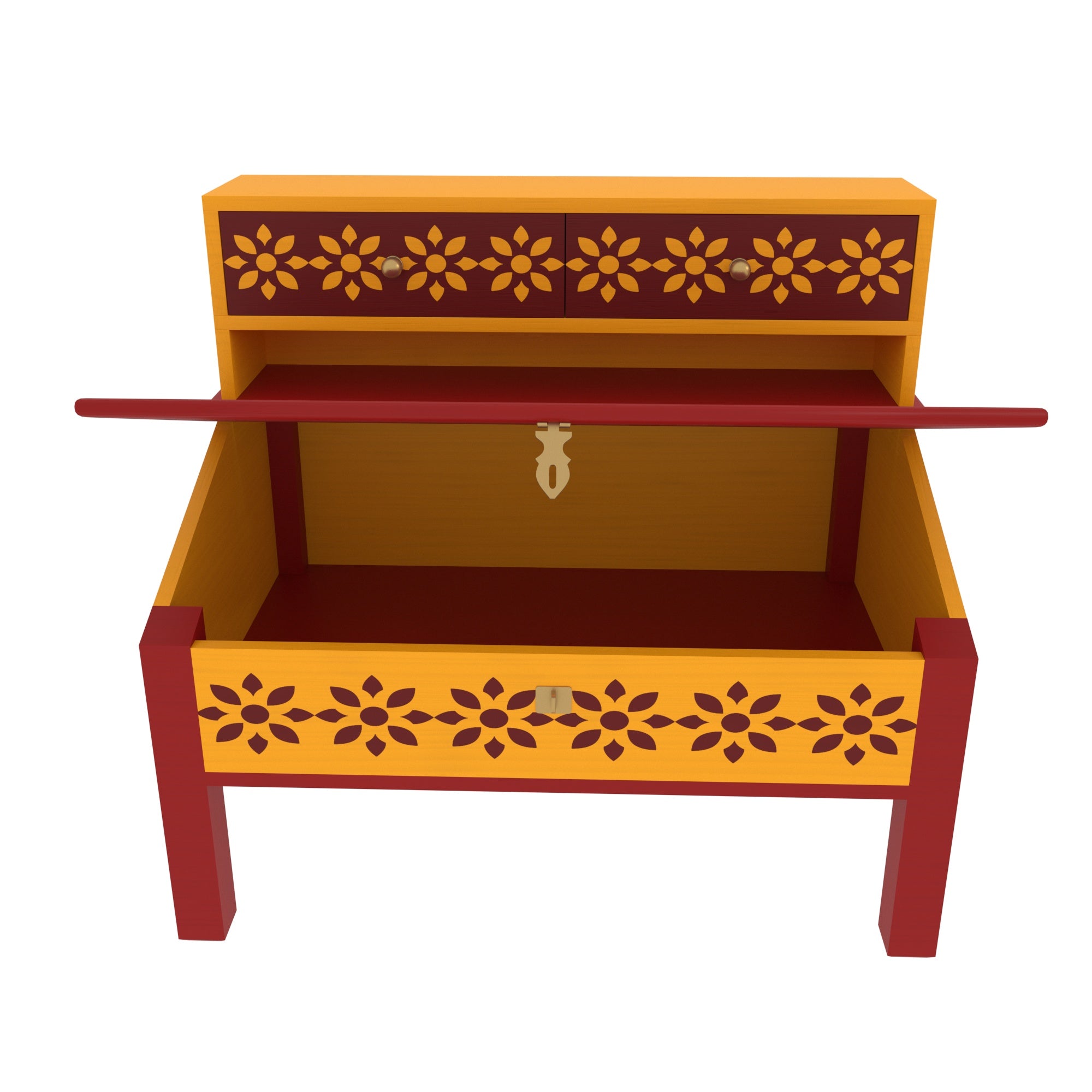 Traditional Red Matte Finished Wooden Handmade Lapdesk Lapdesk