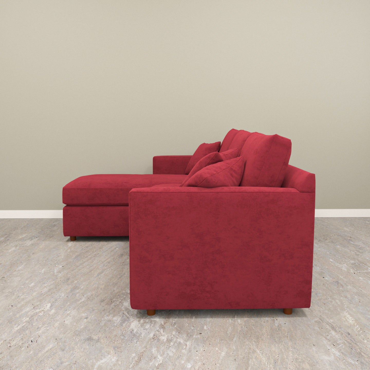 Red Cherry Coloured with Premium Comfort L Shaped 4 Seater Sofa Set for Home Sofa