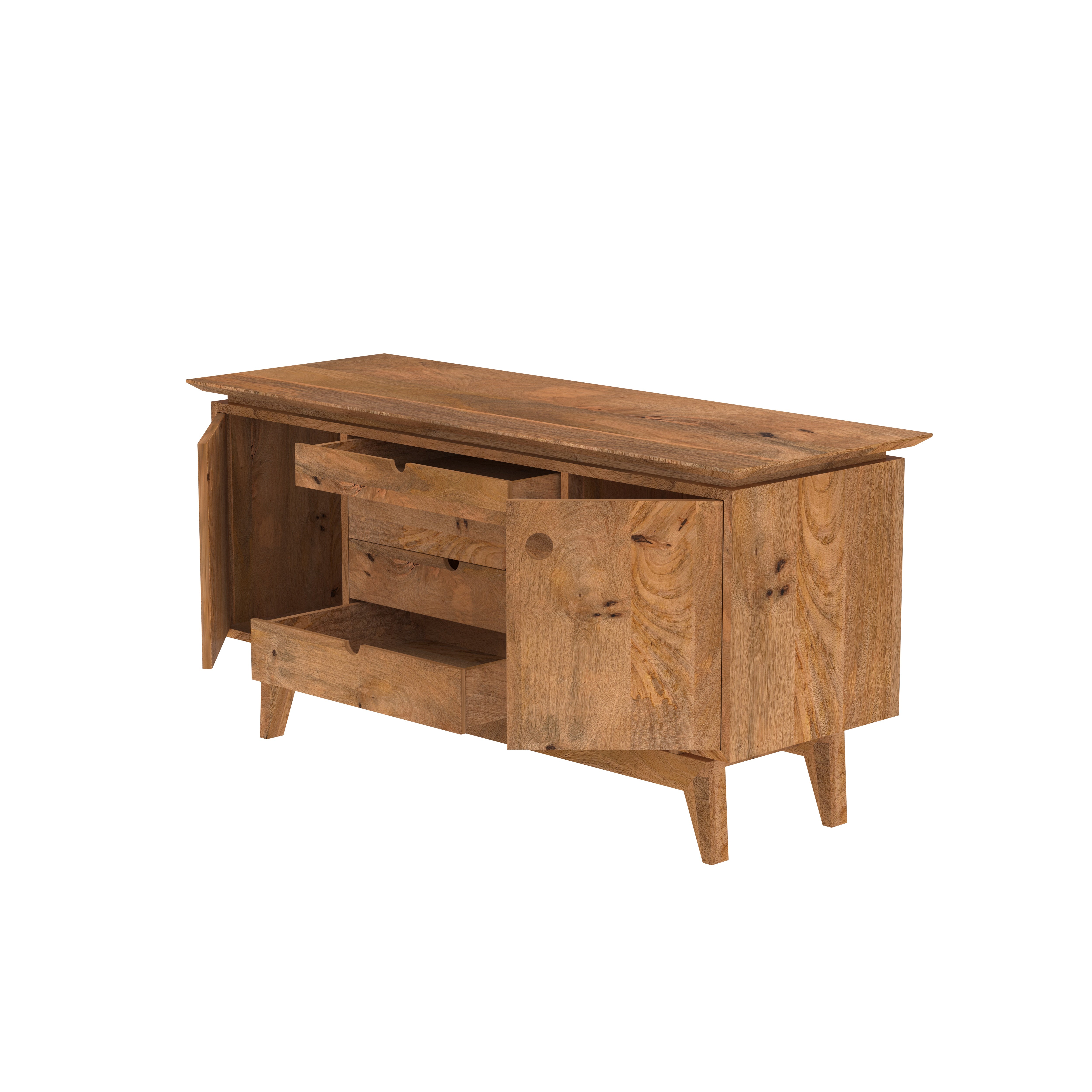 Natural polished Solid wood compact Tv stand Tv stand