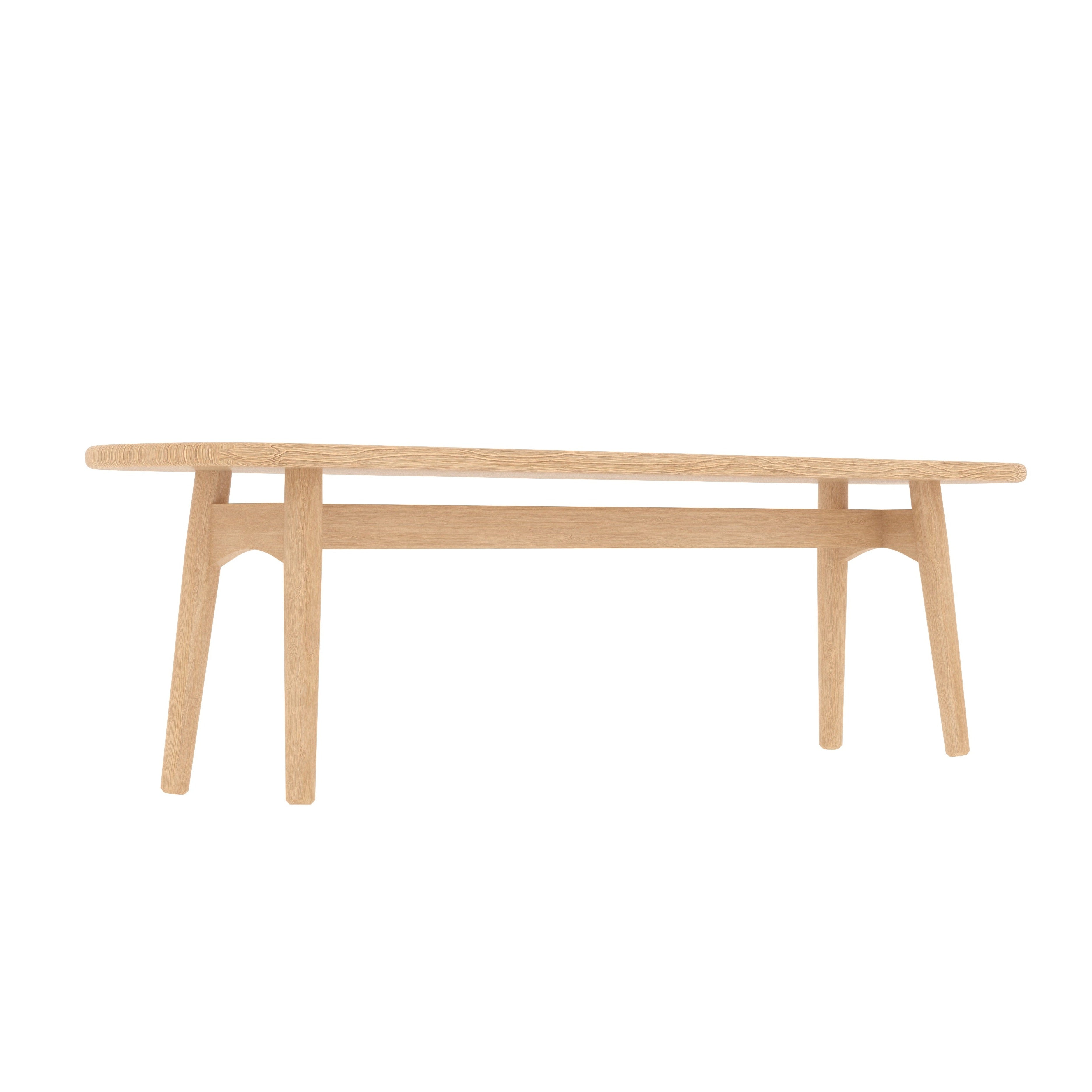 Oak Wood Bench With a Rounded Corner Top, Bench