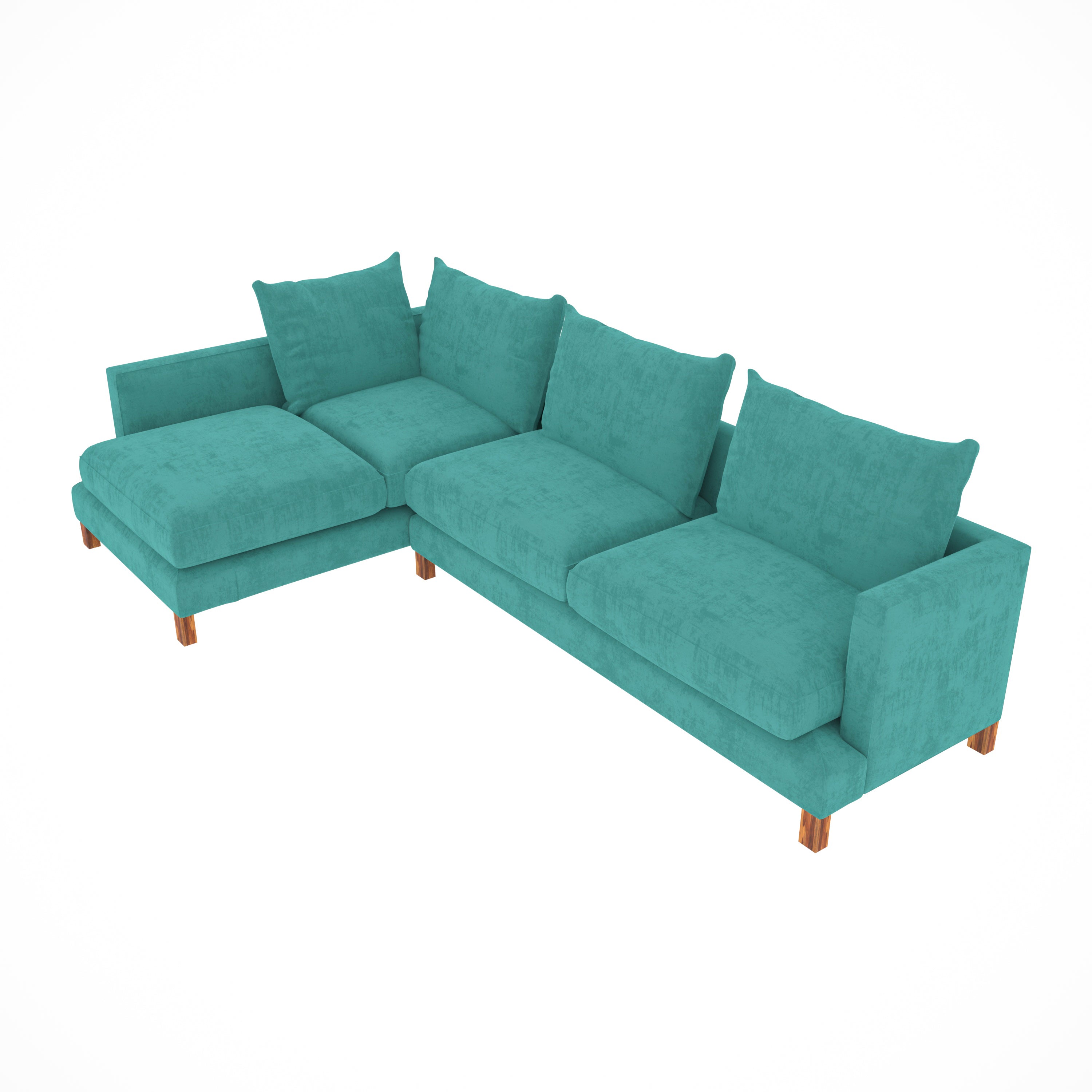 Sea Green Pastel Coloured with Premium Comfort L Shaped 4 Seater Sofa Set for Home Sofa