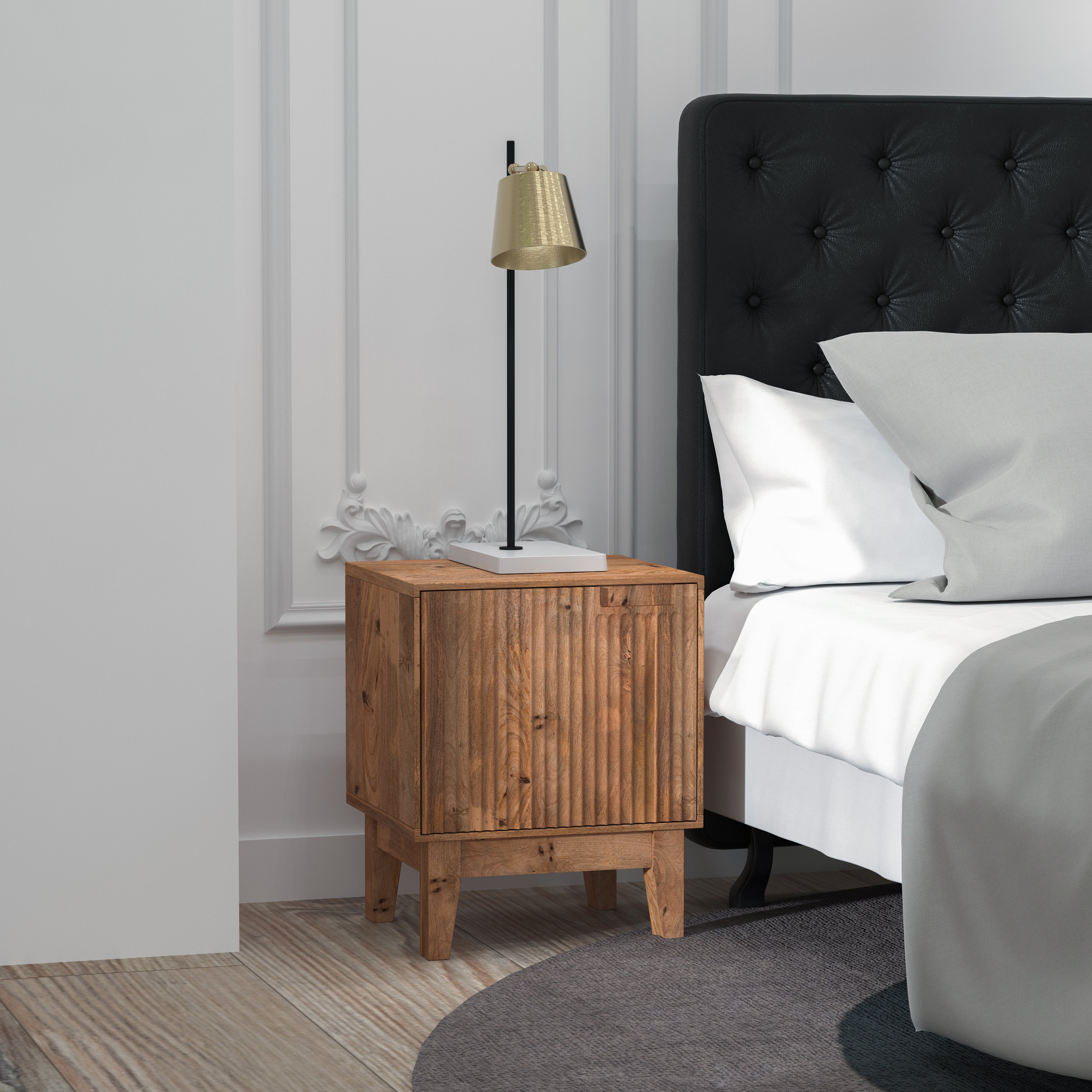 Luxury solid wood single door Bedside Bedside