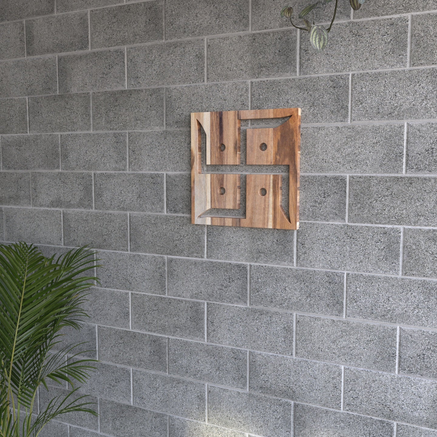 Classic Natural Sheesham Wooden Swastik Wall Decor Wall Decor