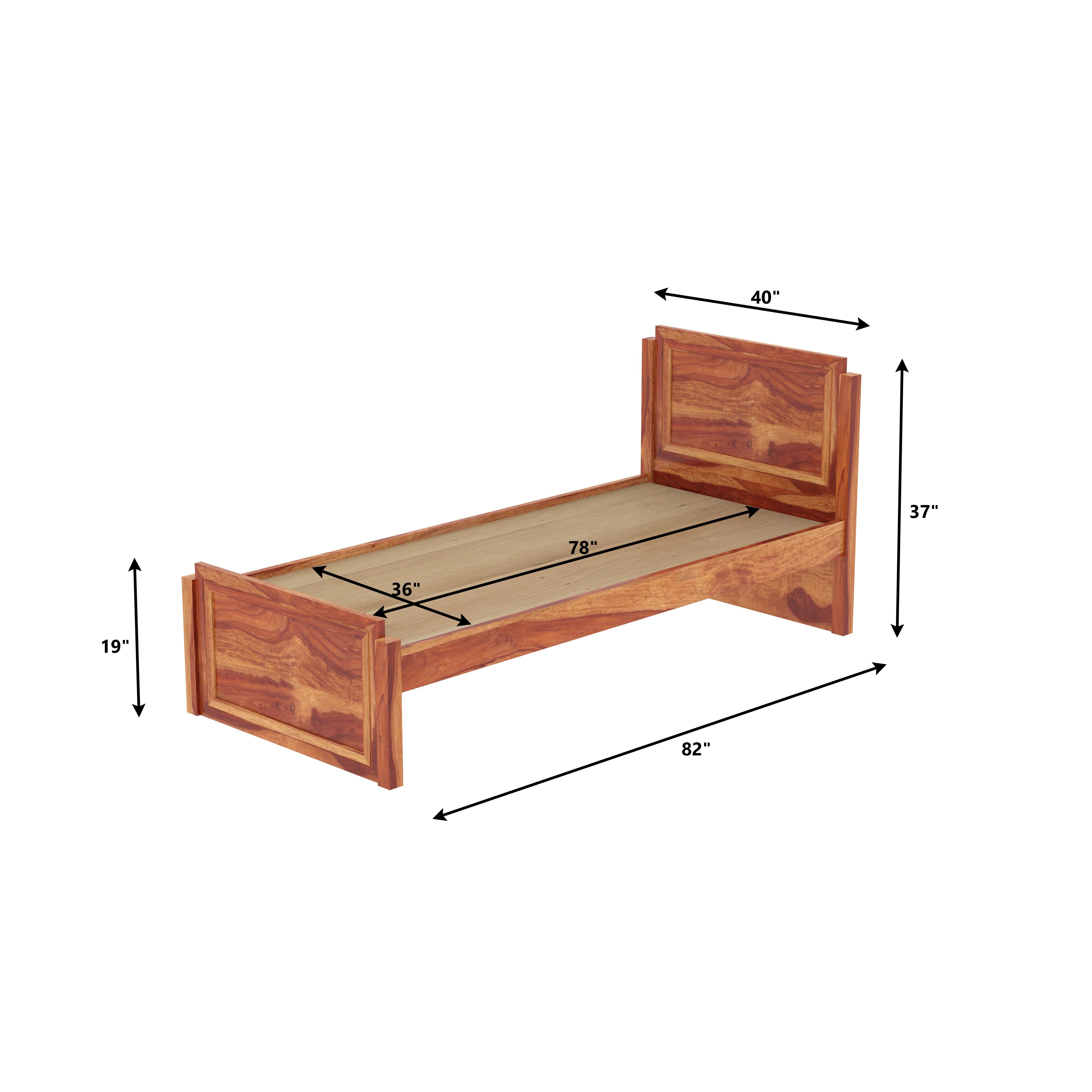 Ethnic Handcrafted Sheesham Wood Single Bed Bed