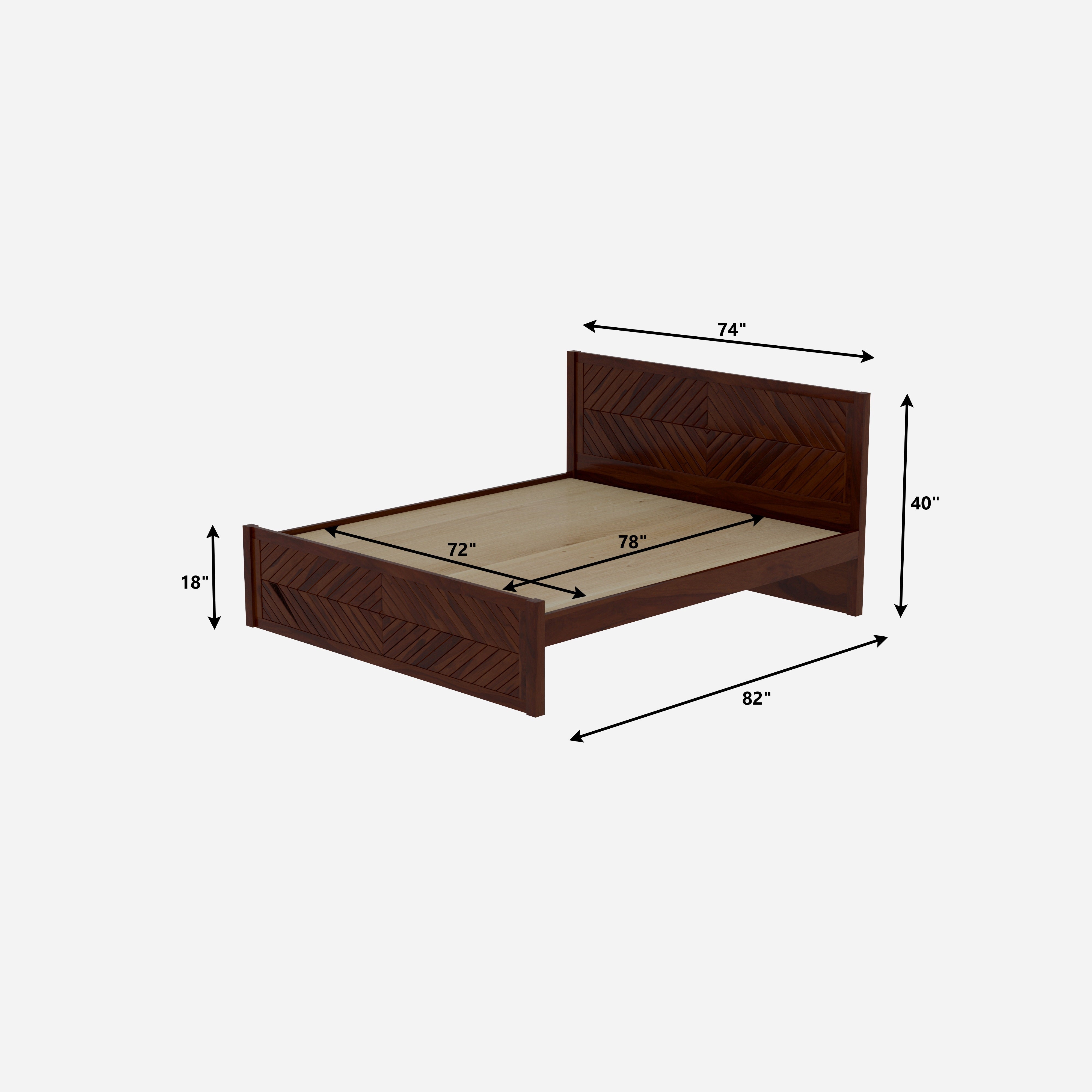 Scandinavian Solid Wood King Bed Bed