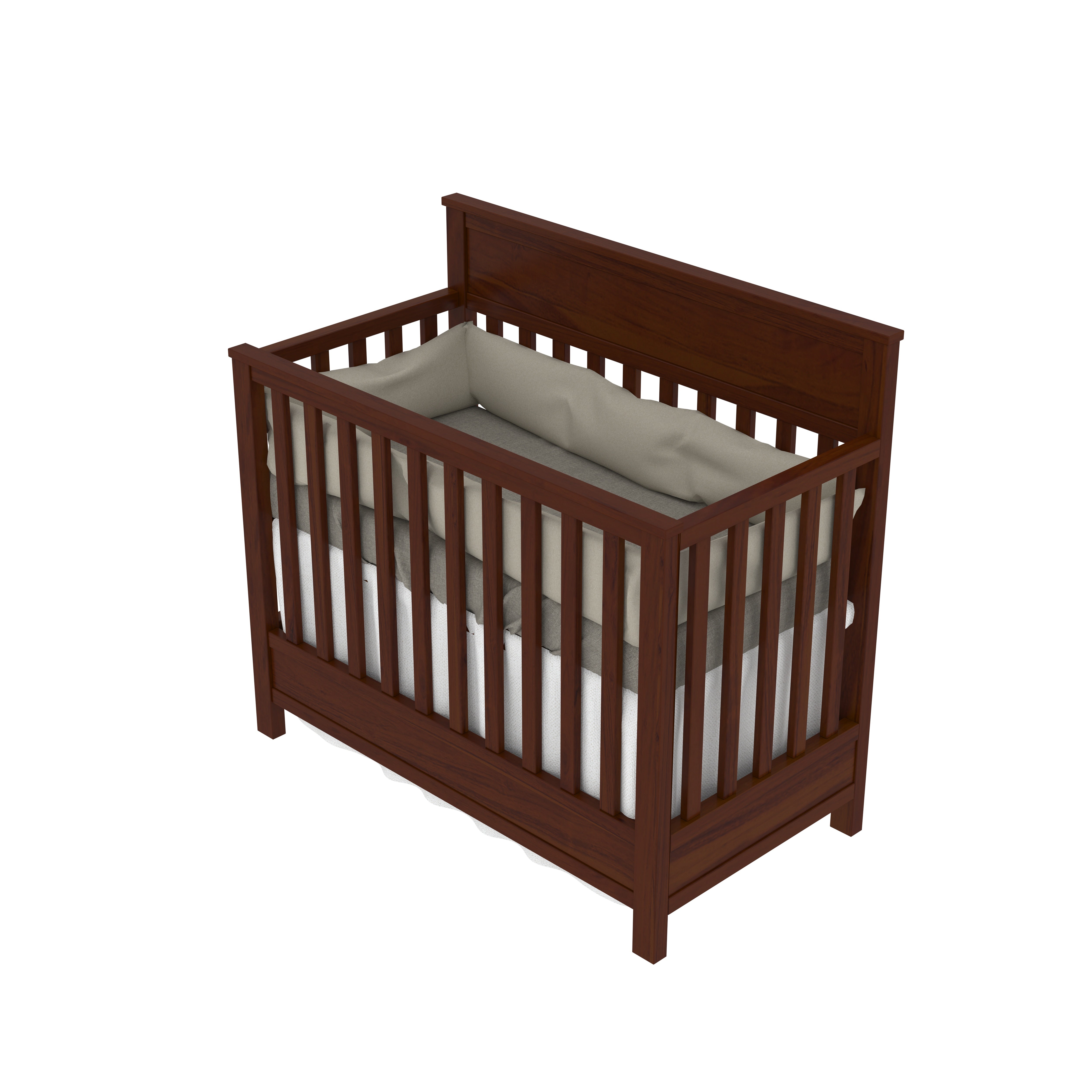 Aesthetic Dark Brown Finished Wooden Handmade Stripped Cradle Cradle