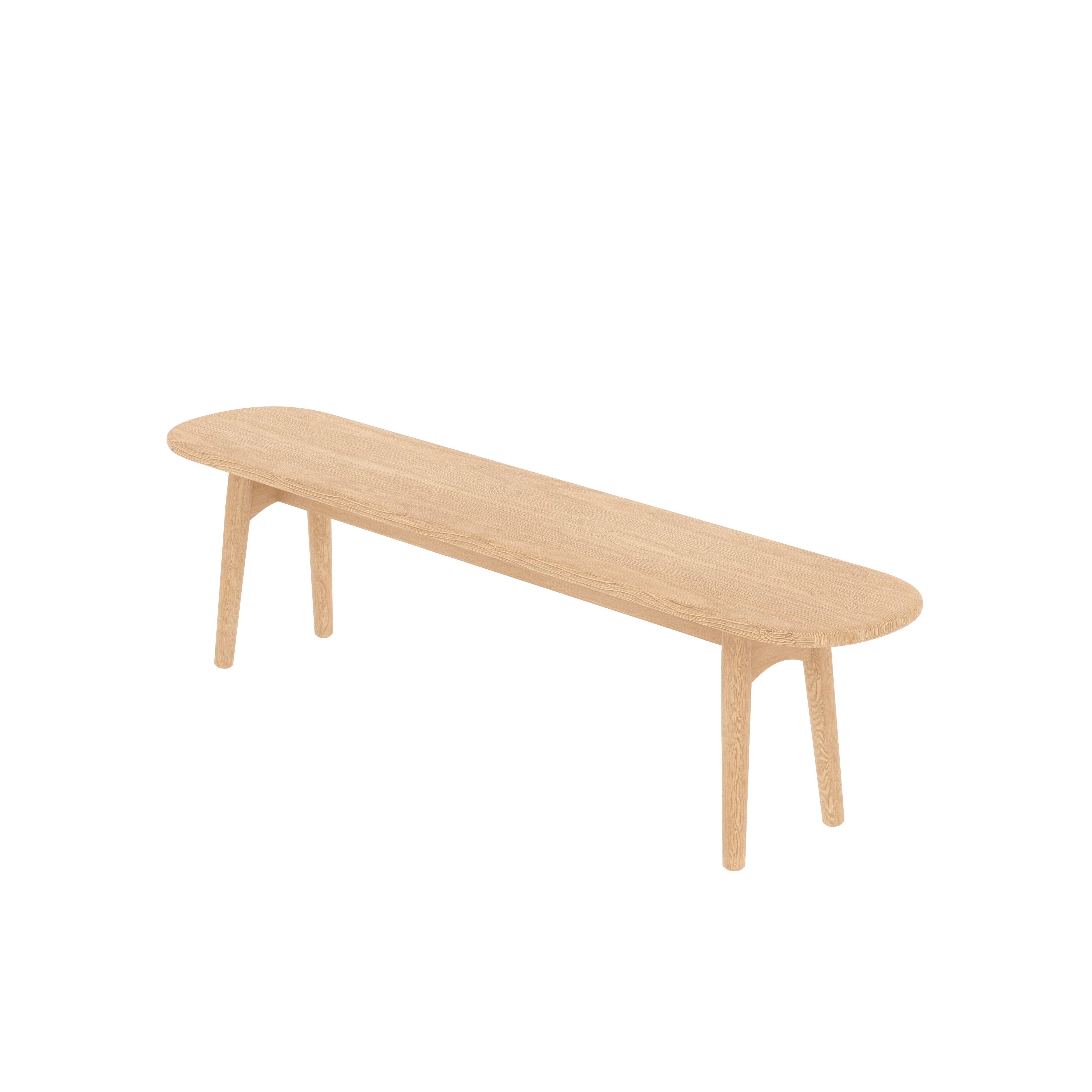 Oak Wood Bench With a Rounded Corner Top, Bench