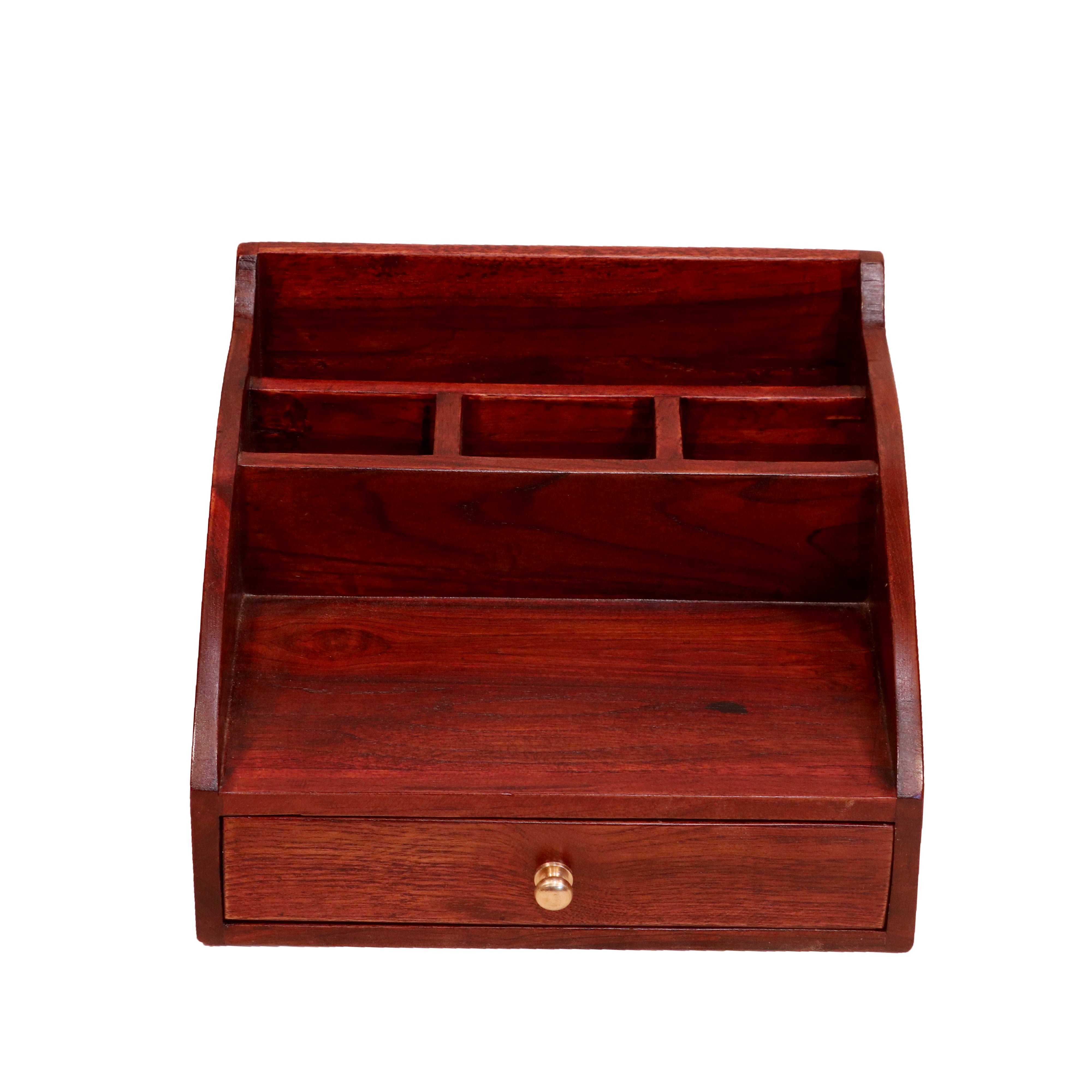 Mahogany Multi Slots Handmade Classic Wooden Desk Organizer for Office Desk Organizer