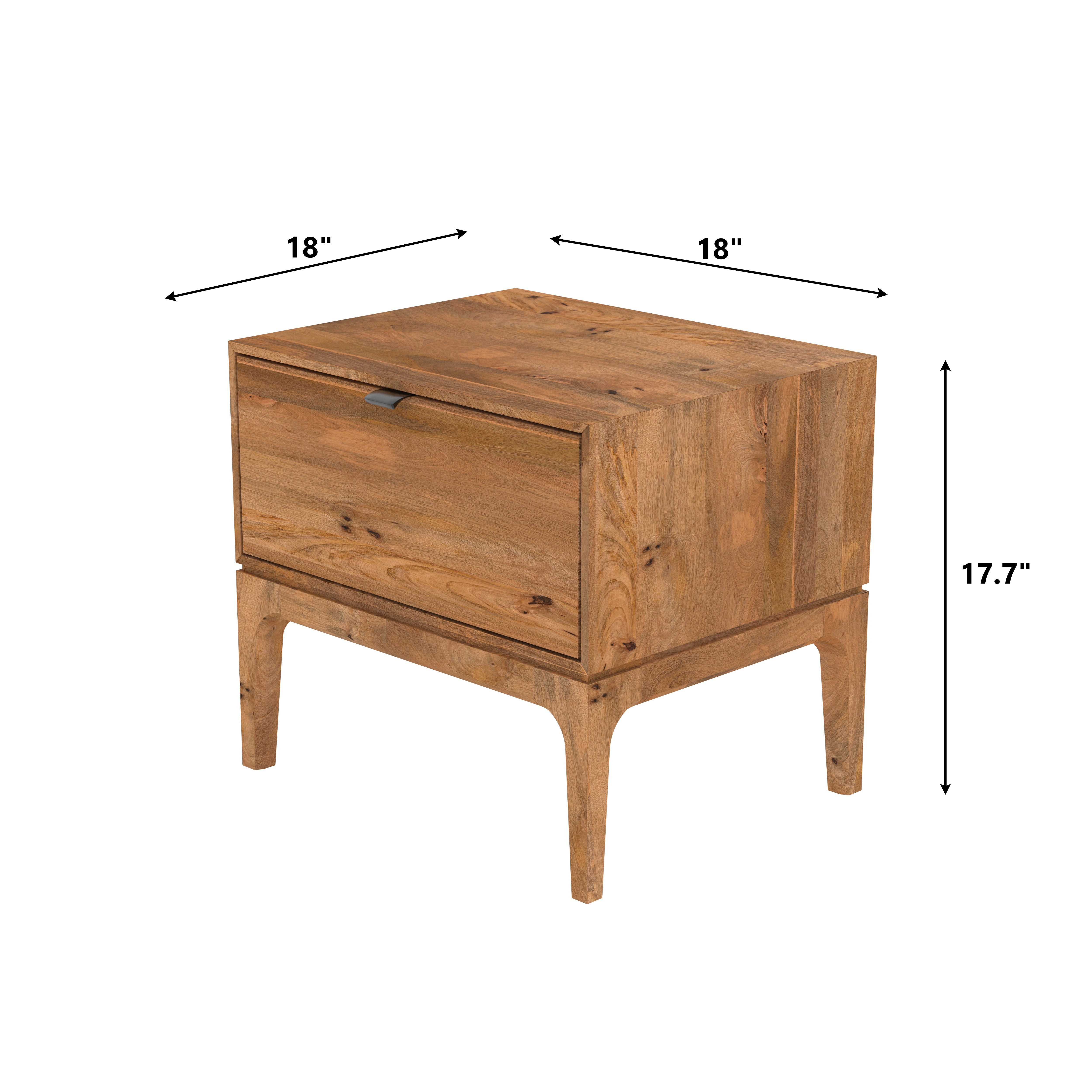 Classic single drawer solid wood beside Bedside