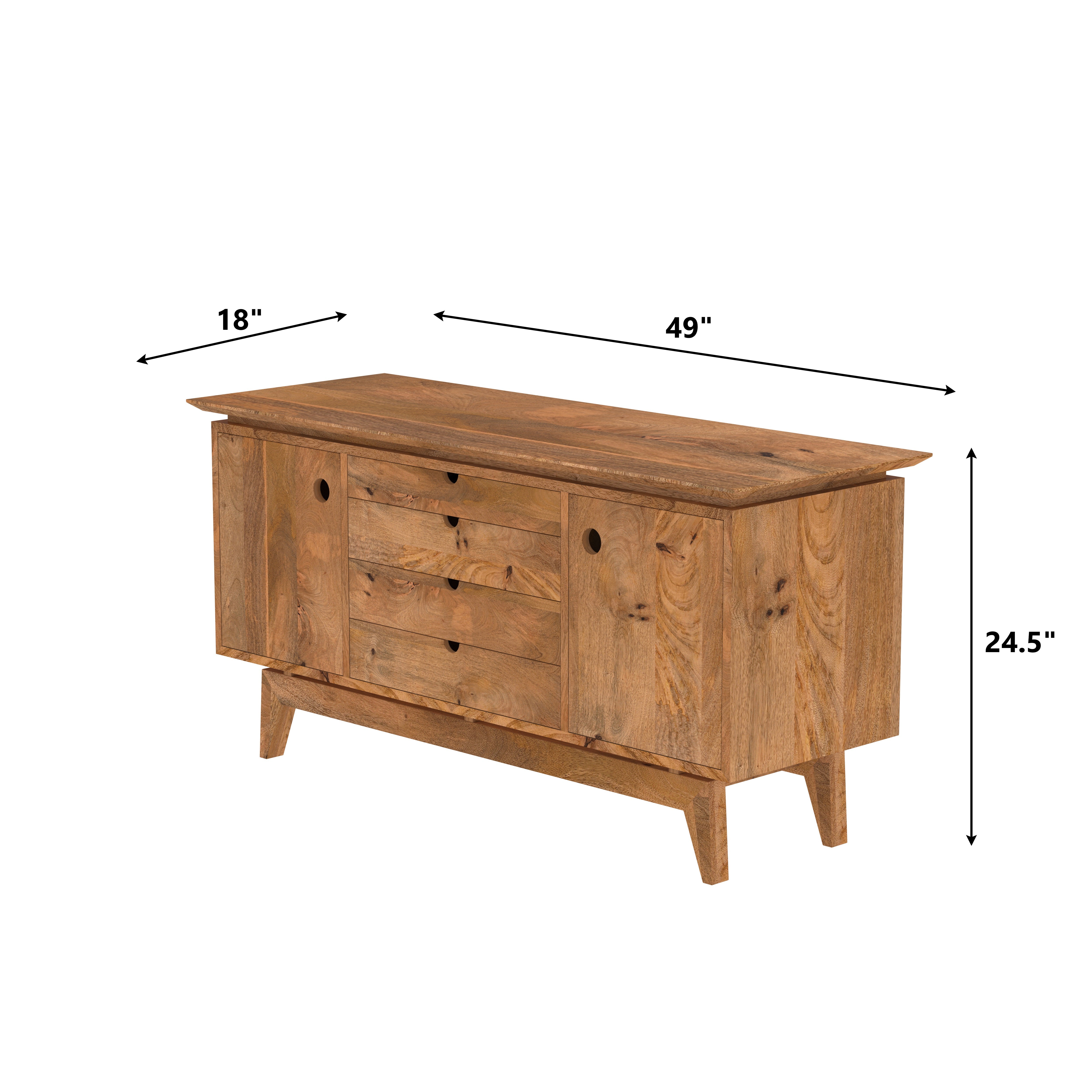 Natural polished Solid wood compact Tv stand Tv stand