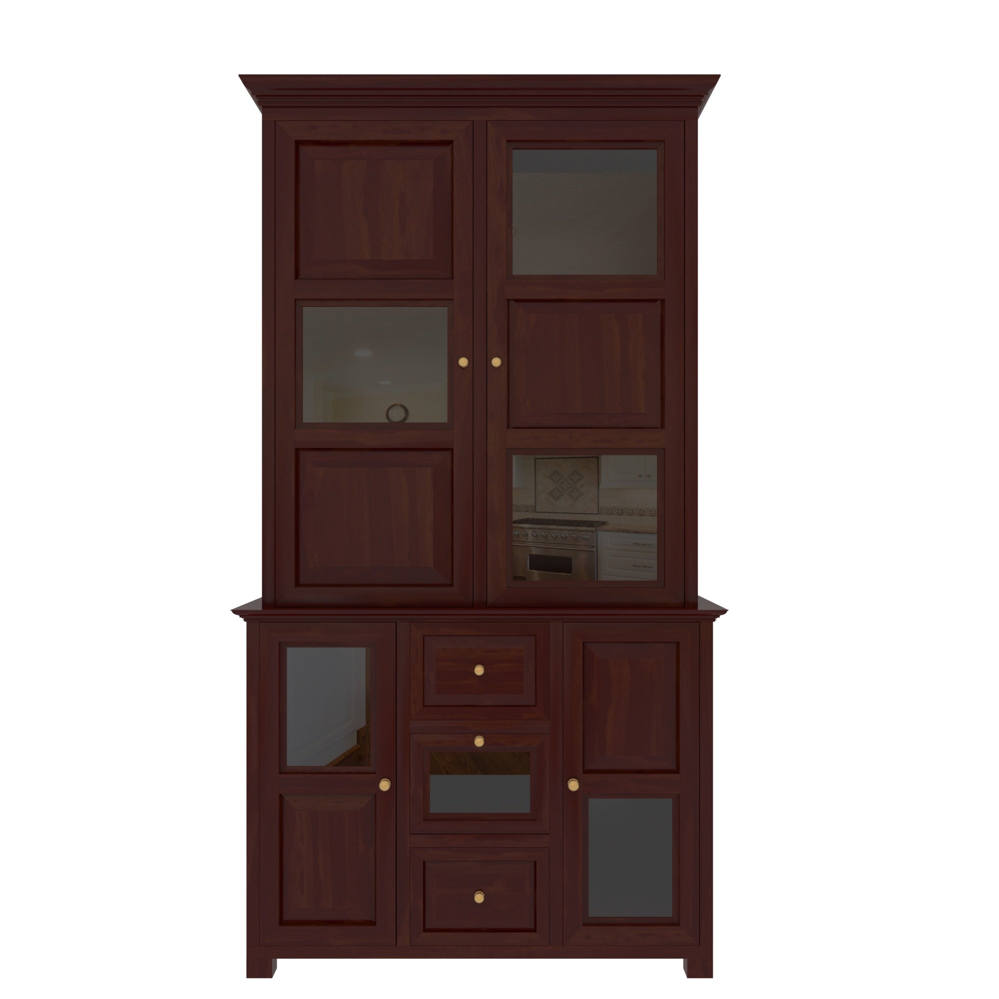 Vintage Dark Mahogany Finished Handmade Multistorage Wardrobe Wardrobe