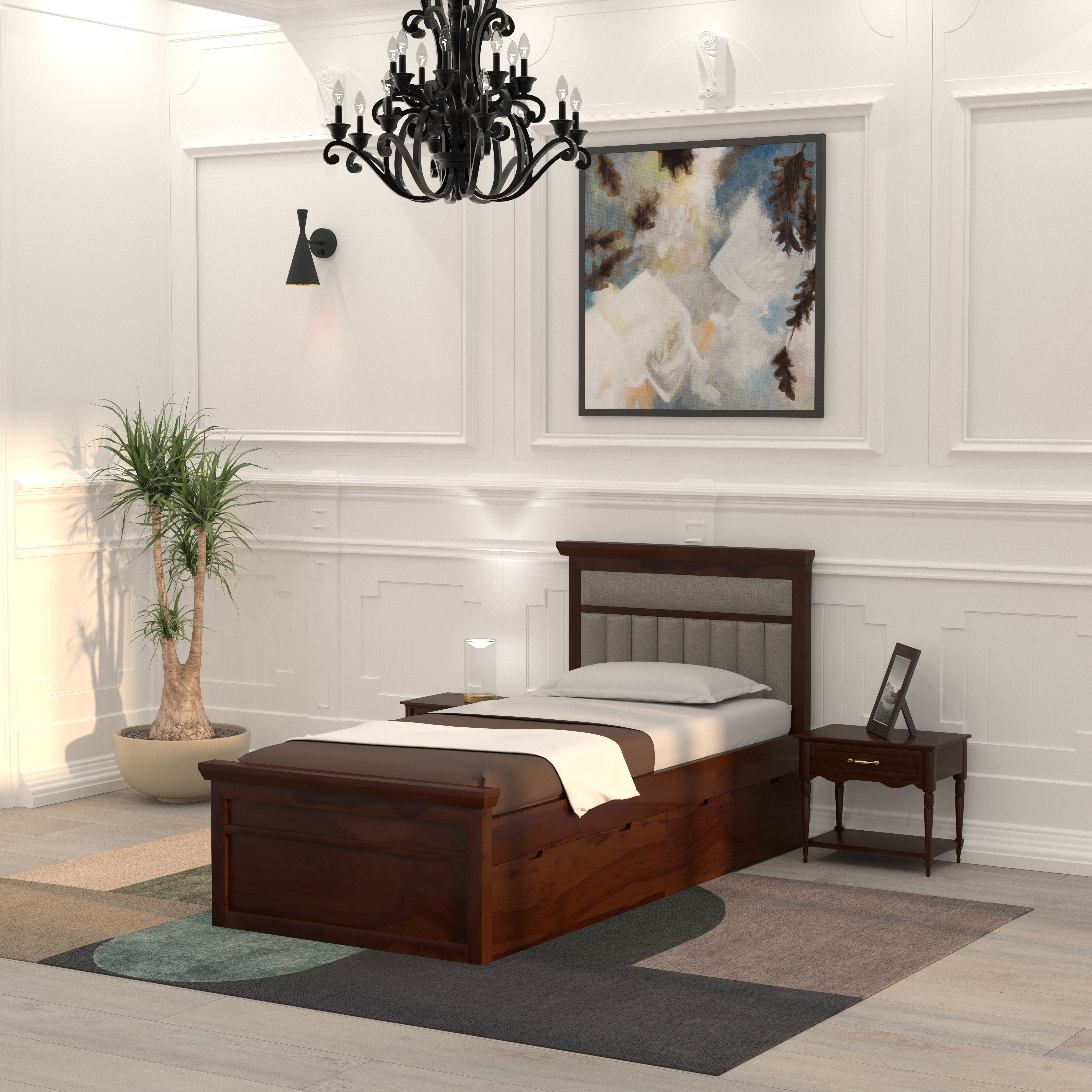 Luxury Upholstered Single Storage Bed bed