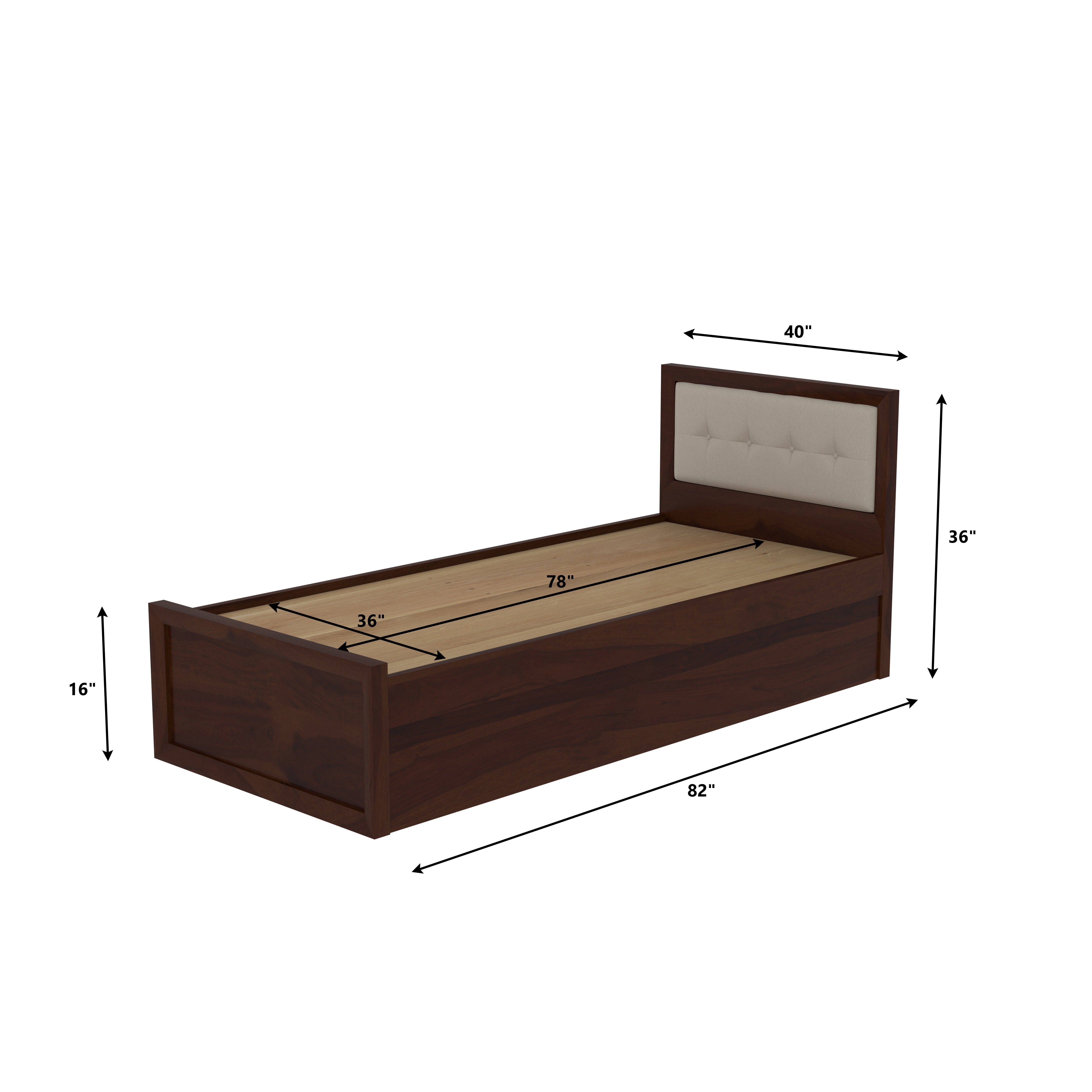 Christopher single person drawer storage Bed