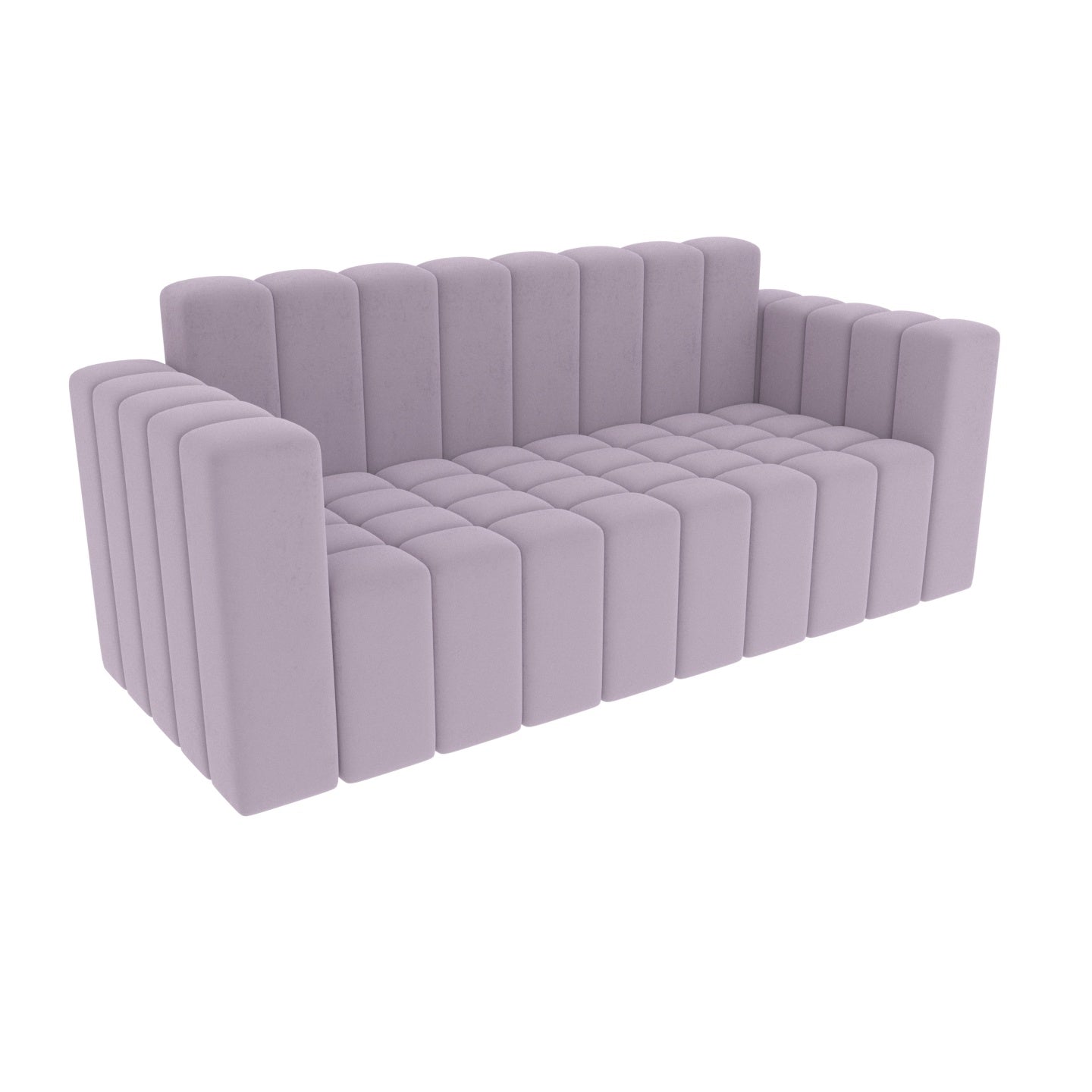 Strip Style Poly Purple Wooden 3 Seater Sofa Sofa