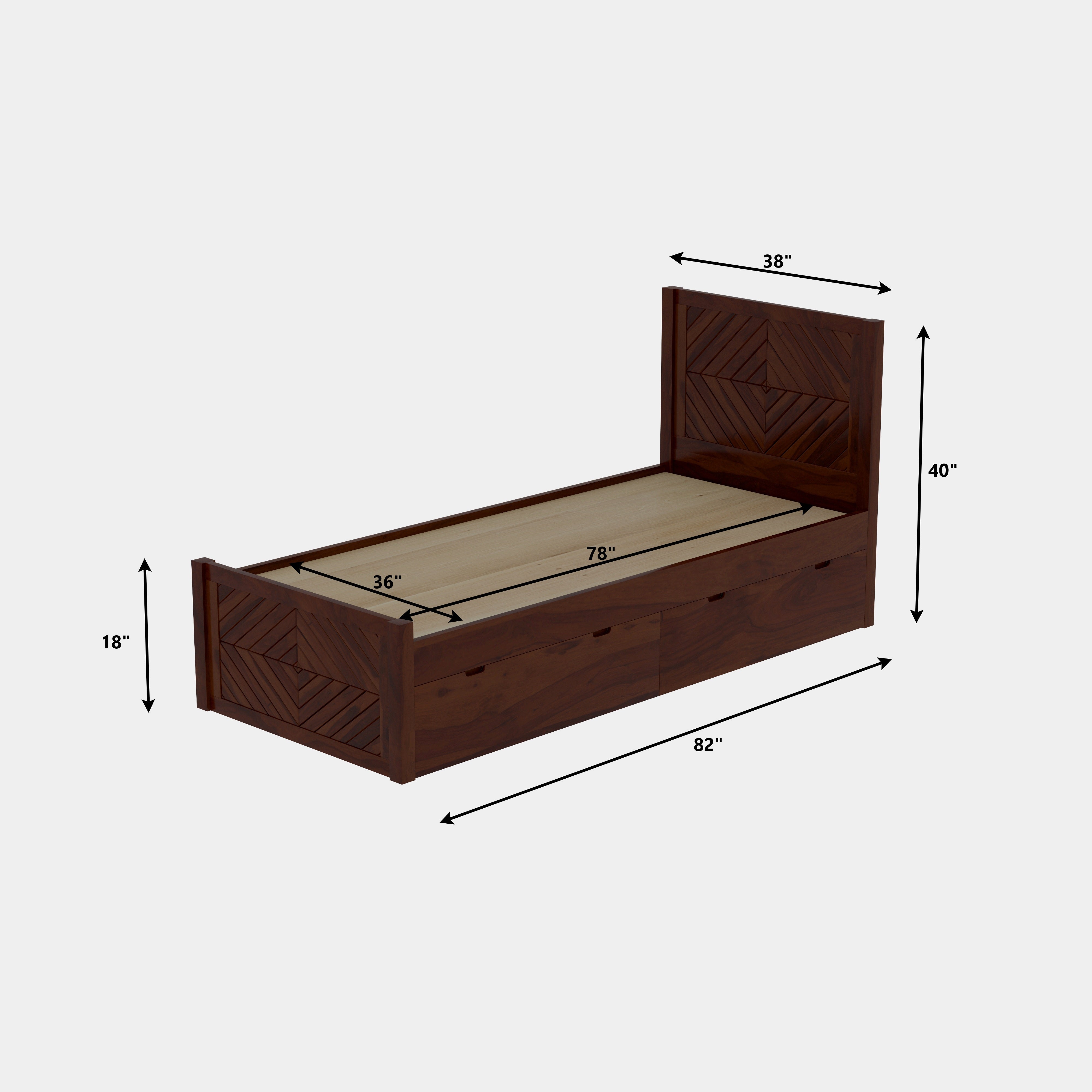 Scandinavian Classic Single Storage Bed Bed