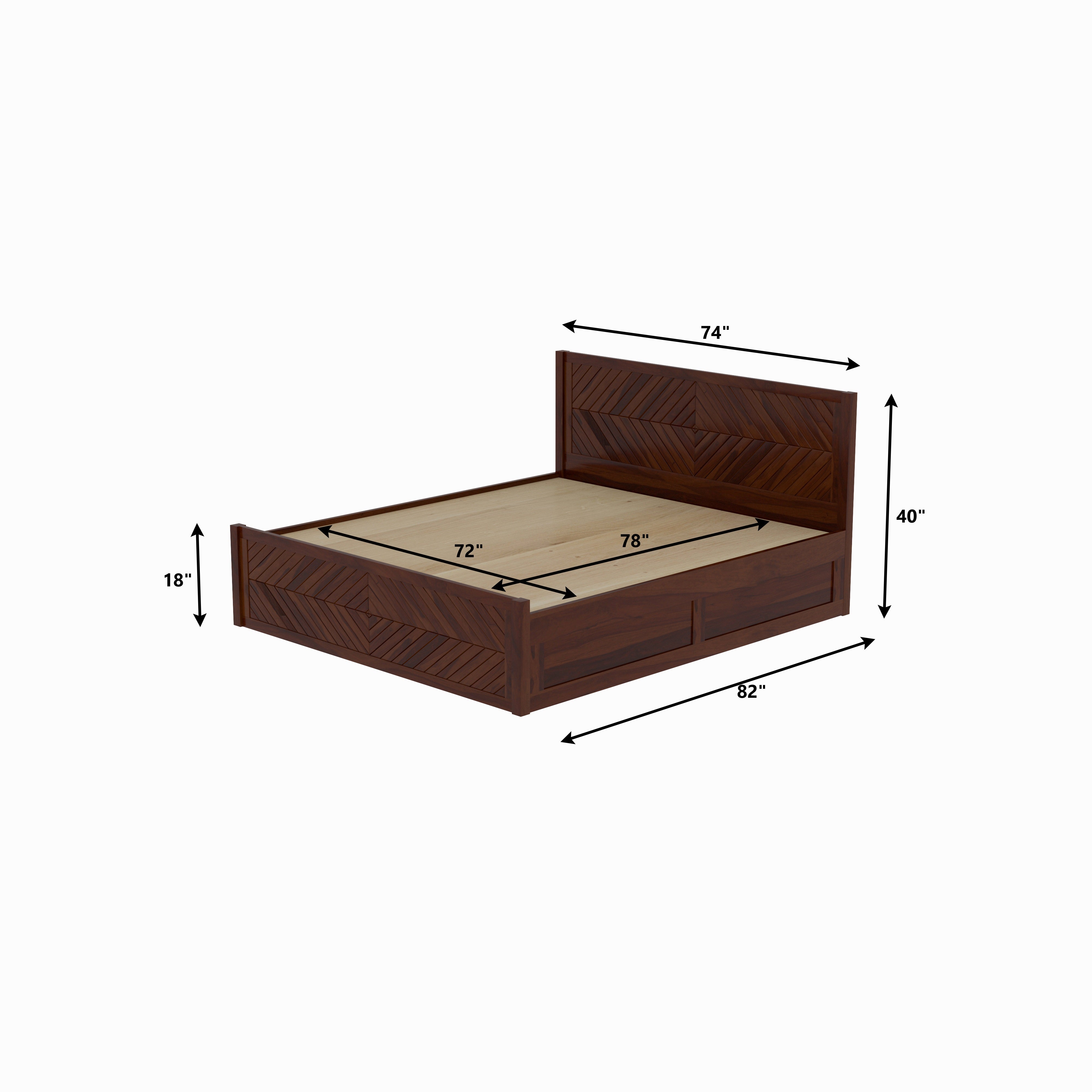 Scandinavian Solid Wood King Hydraulic Storage Bed Bed