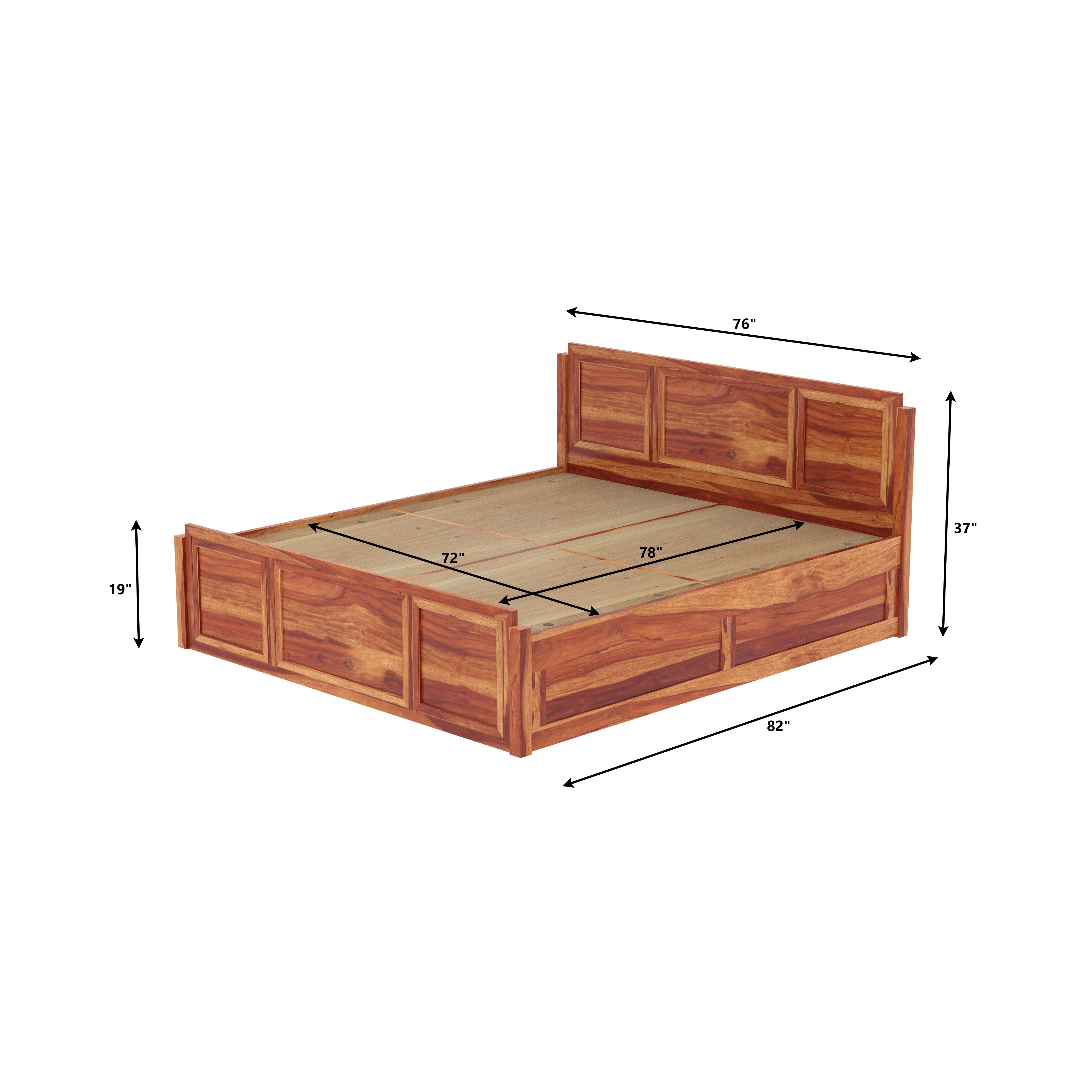 Ethnic Handmade Solid Wood Storage Bed Bed