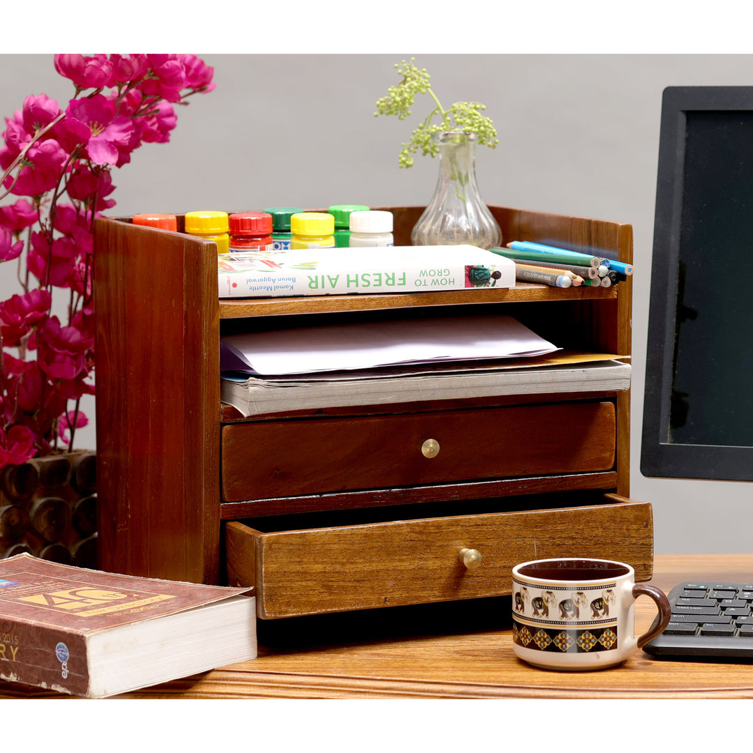 Sleek Wooden Desk Organizer Desk Organizer