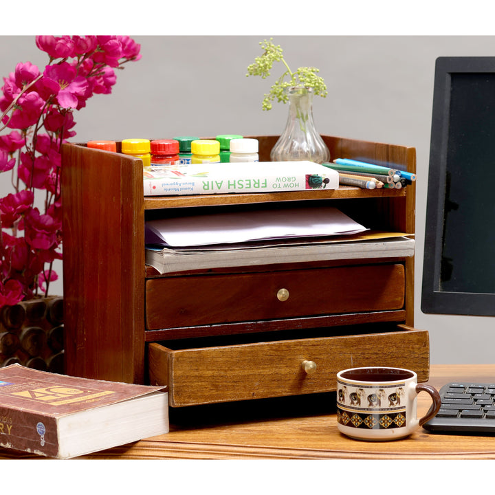 Sleek Wooden Desk Organizer Desk Organizer