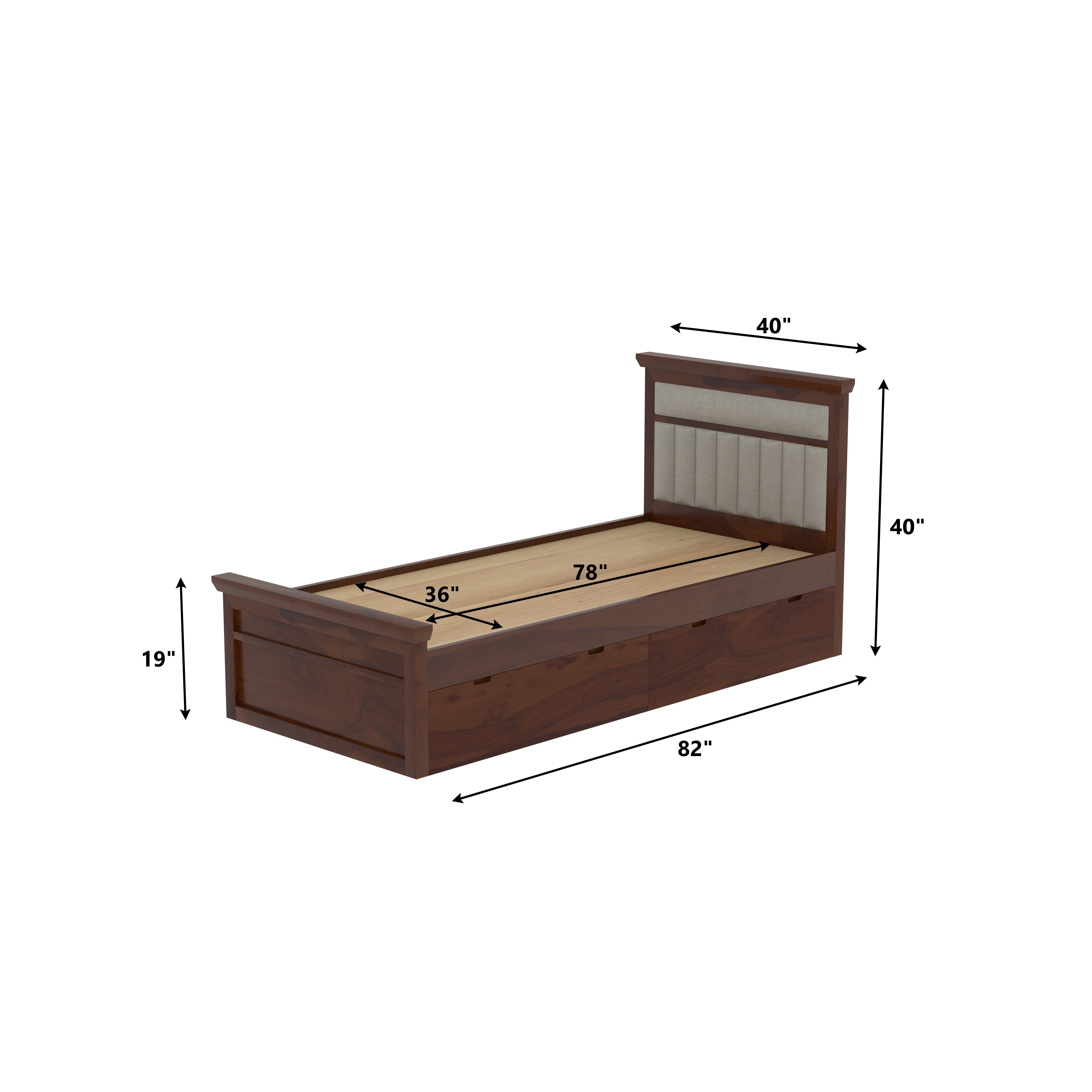 Luxury Upholstered Single Storage Bed bed