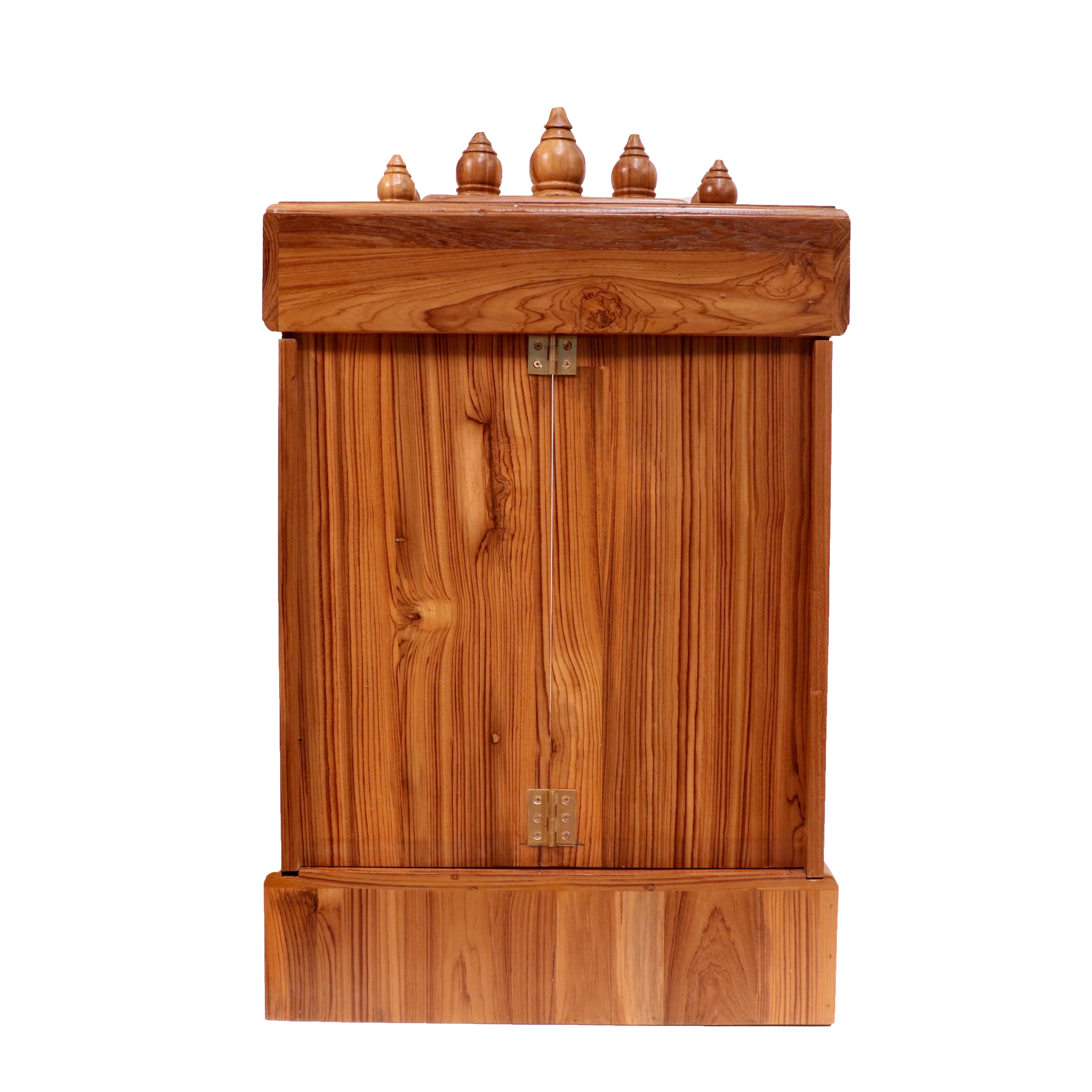 Vintage Tone Finish with Carved Jali Handmade Wooden Temple for Home Temple