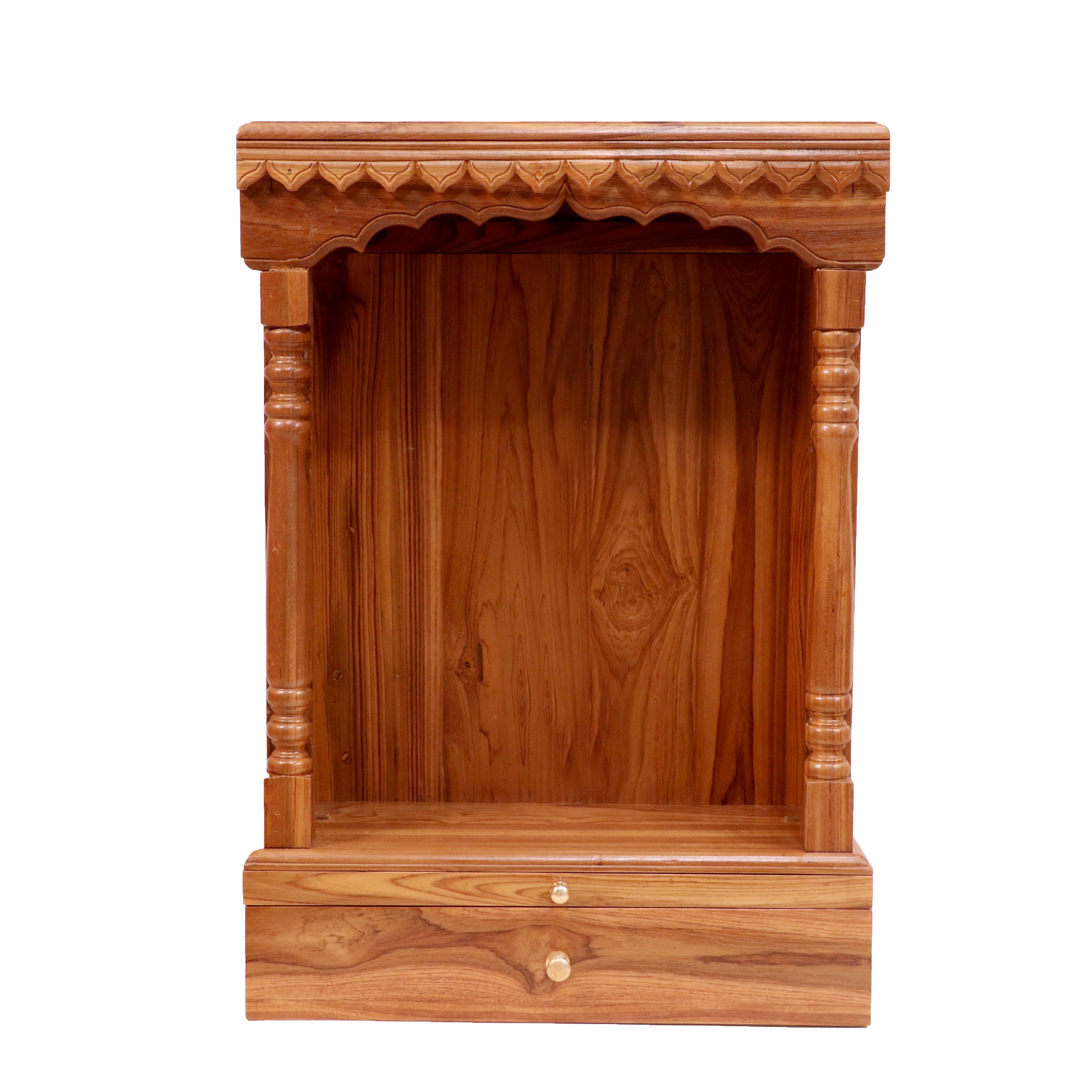 Heritage Style Handmade Foldable Jali Finish Wooden Temple for Home Temple