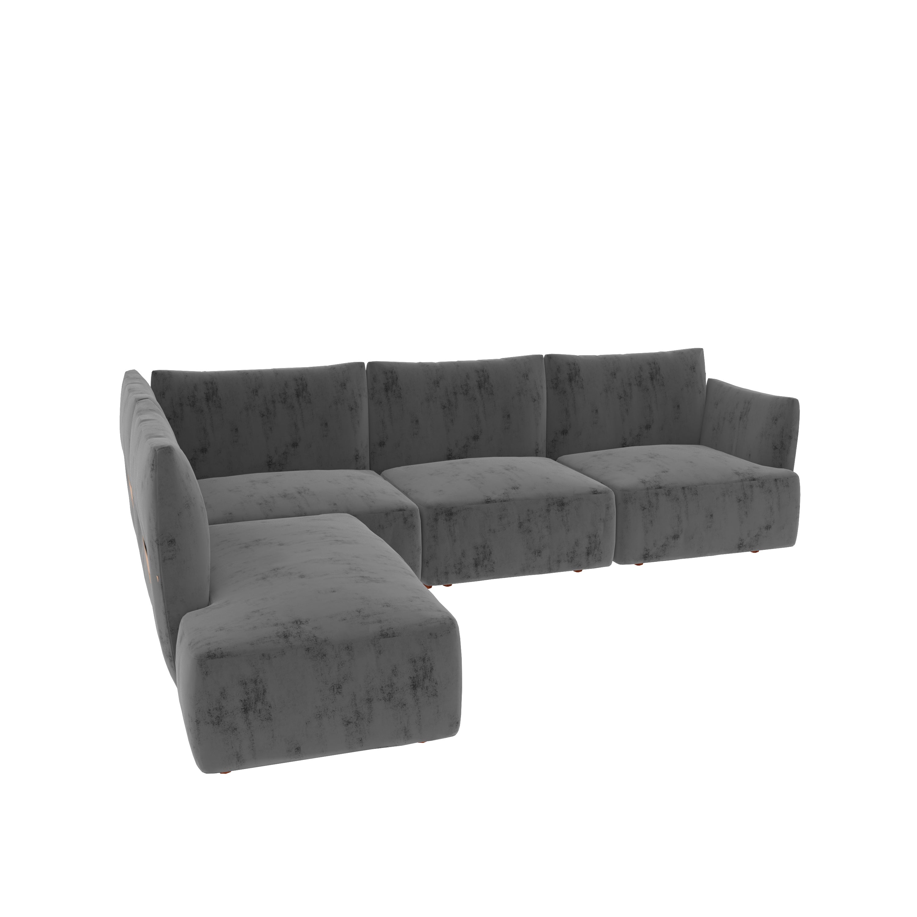 Dark Slat Gray Pastel Coloured with Premium Comfort L Shaped 4 Seater Sofa Set for Home Sofa