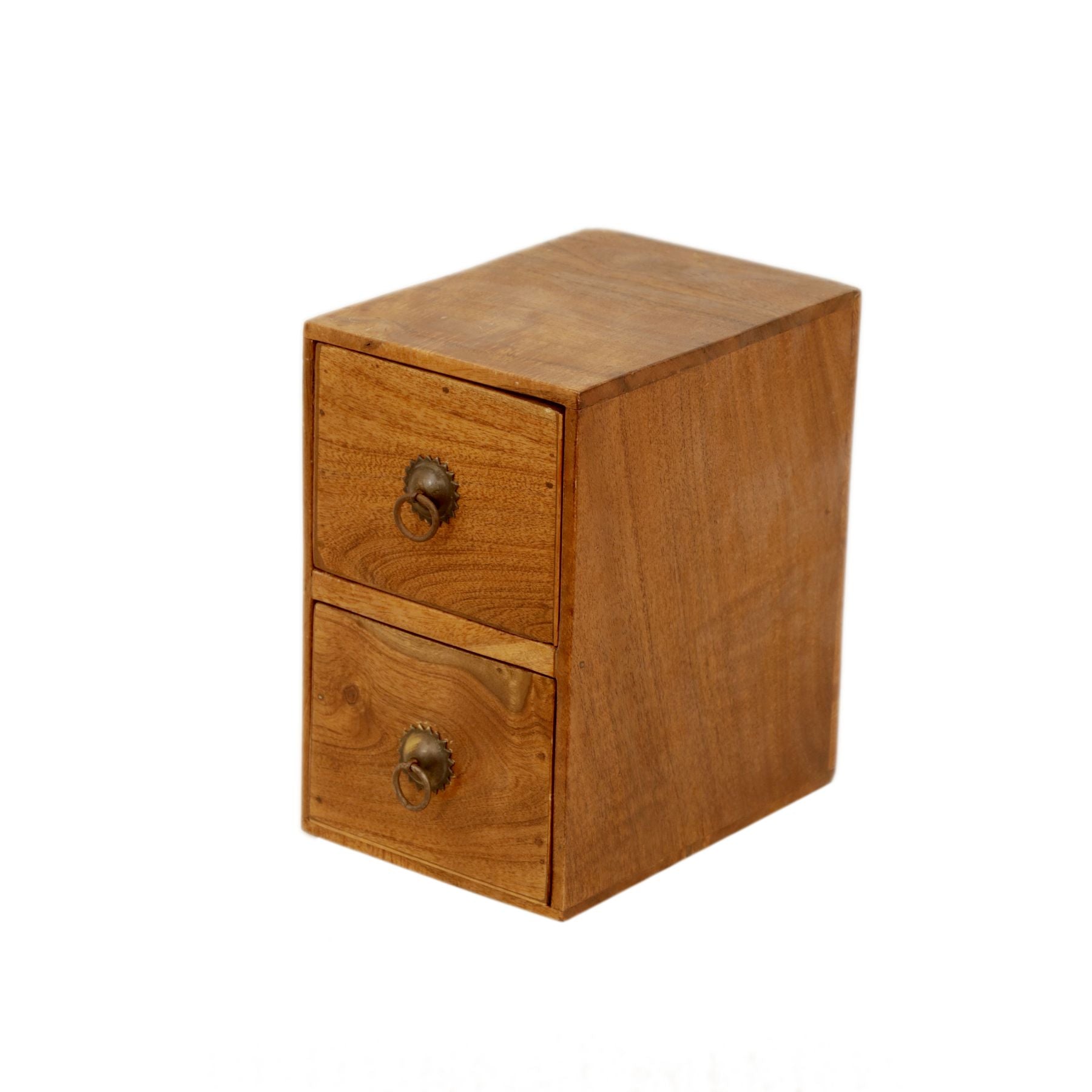 Solid Wood 2-Drawer Set with Holder (5 x 7 x 8 Inch) Desk Organizer