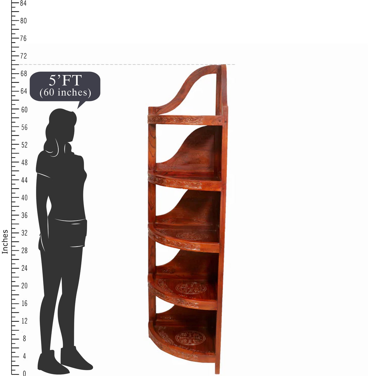 Corner Reket Carved Semi-Round Corner Rack