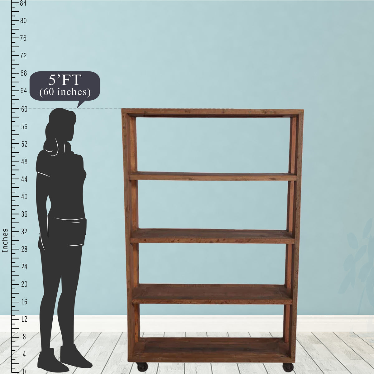 4 Rows Shelf Contemporary Four Shelf Rack