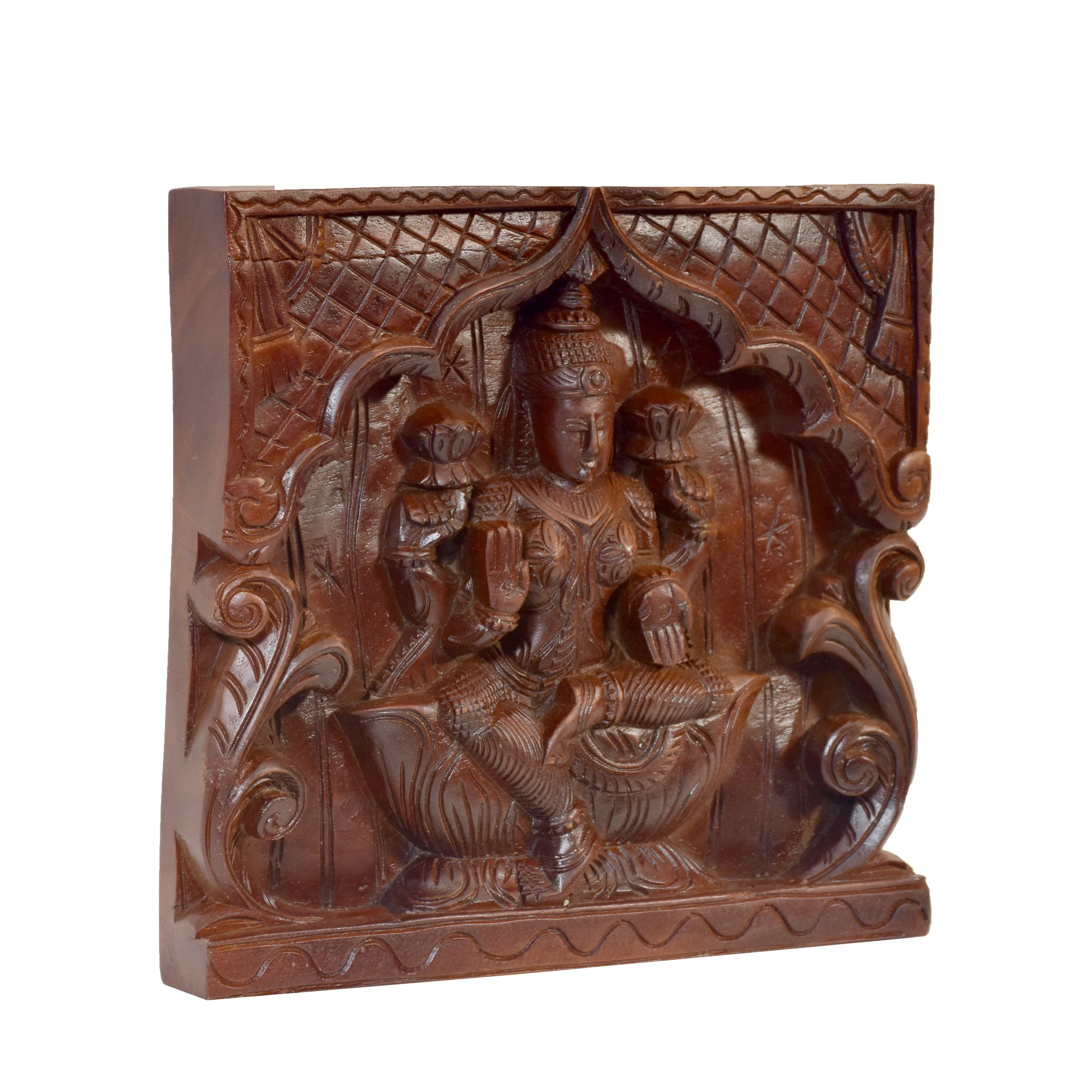 Wooden Carved God Wall Panel Traditional Décor