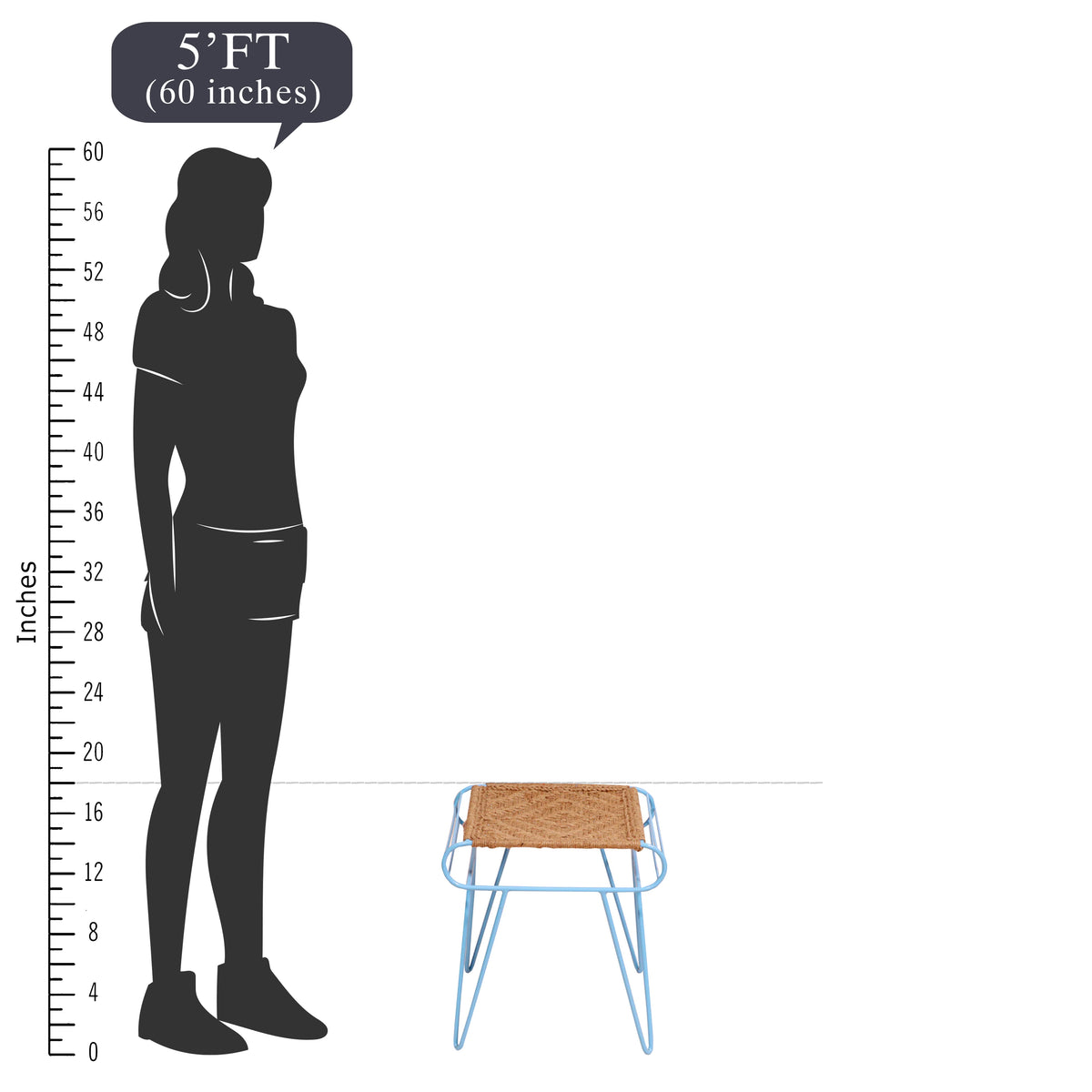 Earth thread blue leg Metal Stool