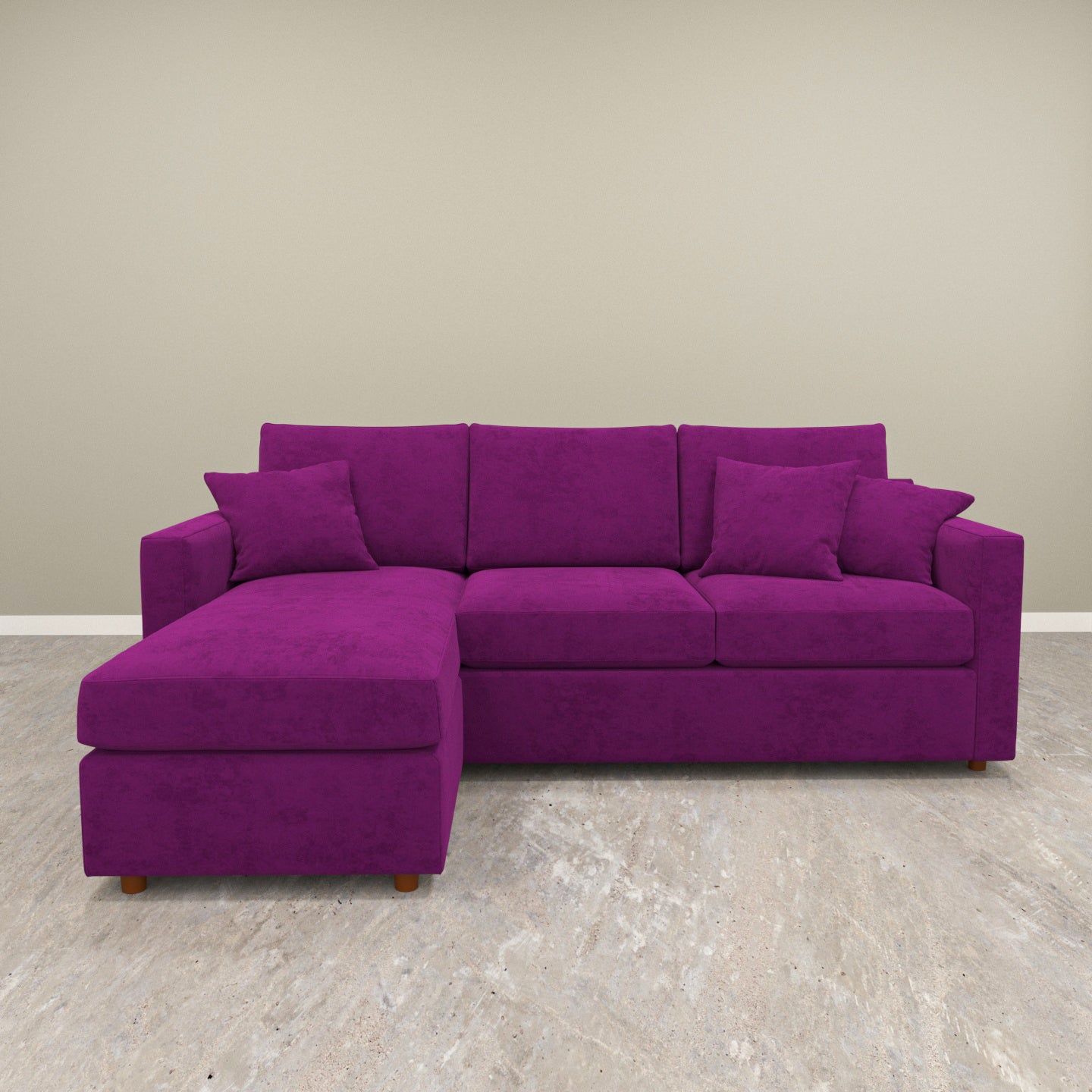 Premium Purple Coloured with Premium Comfort L Shaped 4 Seater Sofa Set for Home Sofa