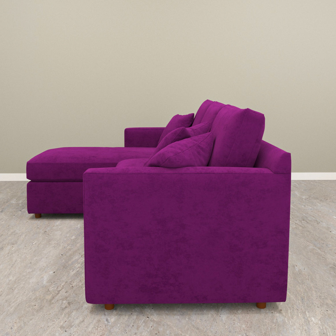 Premium Purple Coloured with Premium Comfort L Shaped 4 Seater Sofa Set for Home Sofa
