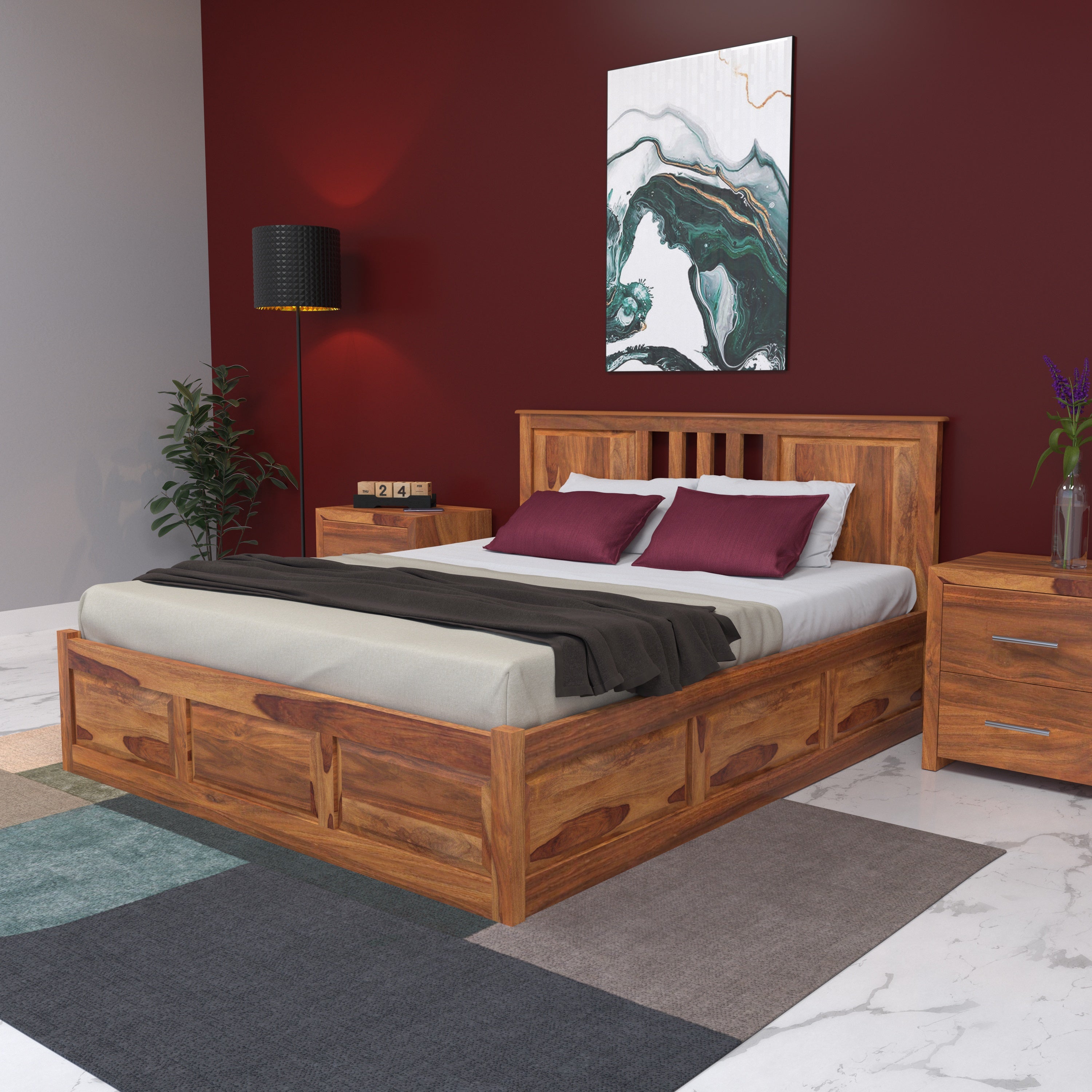 Minimalist Handcrafted Hydraulic Storage Bed Bed