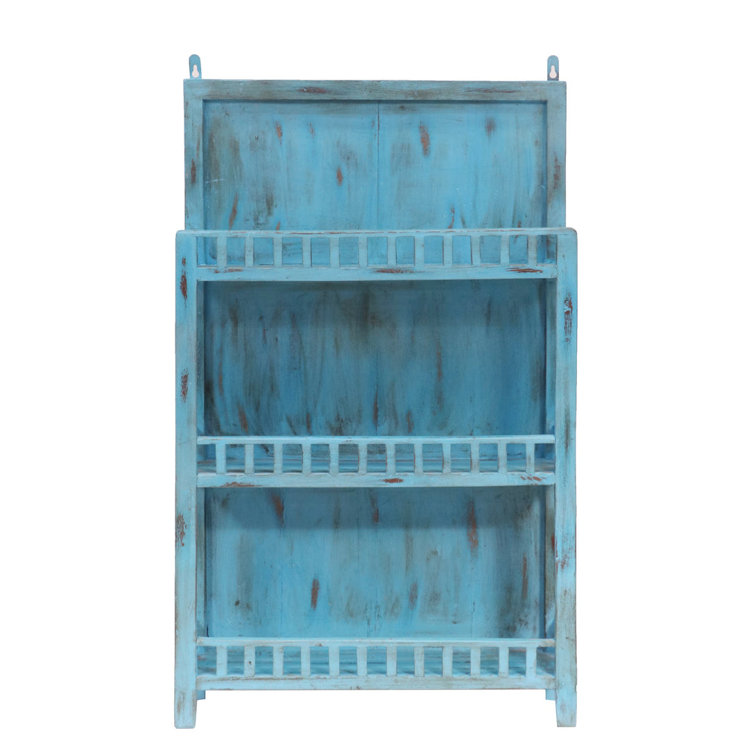 Antique Blue touch wall hanging Solid wood Rack Rack