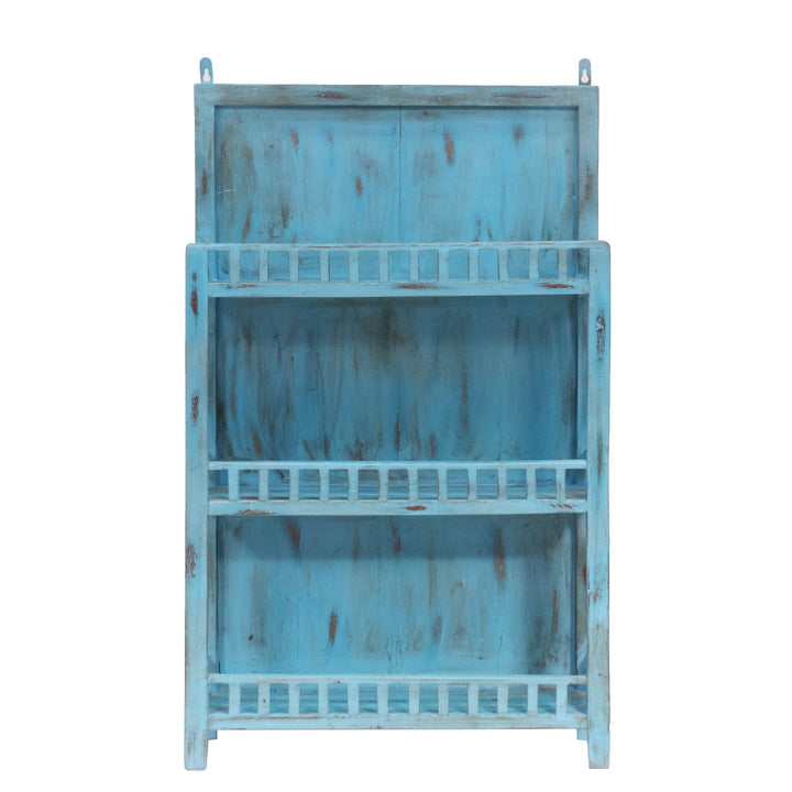 Antique Blue touch wall hanging Solid wood Rack Rack