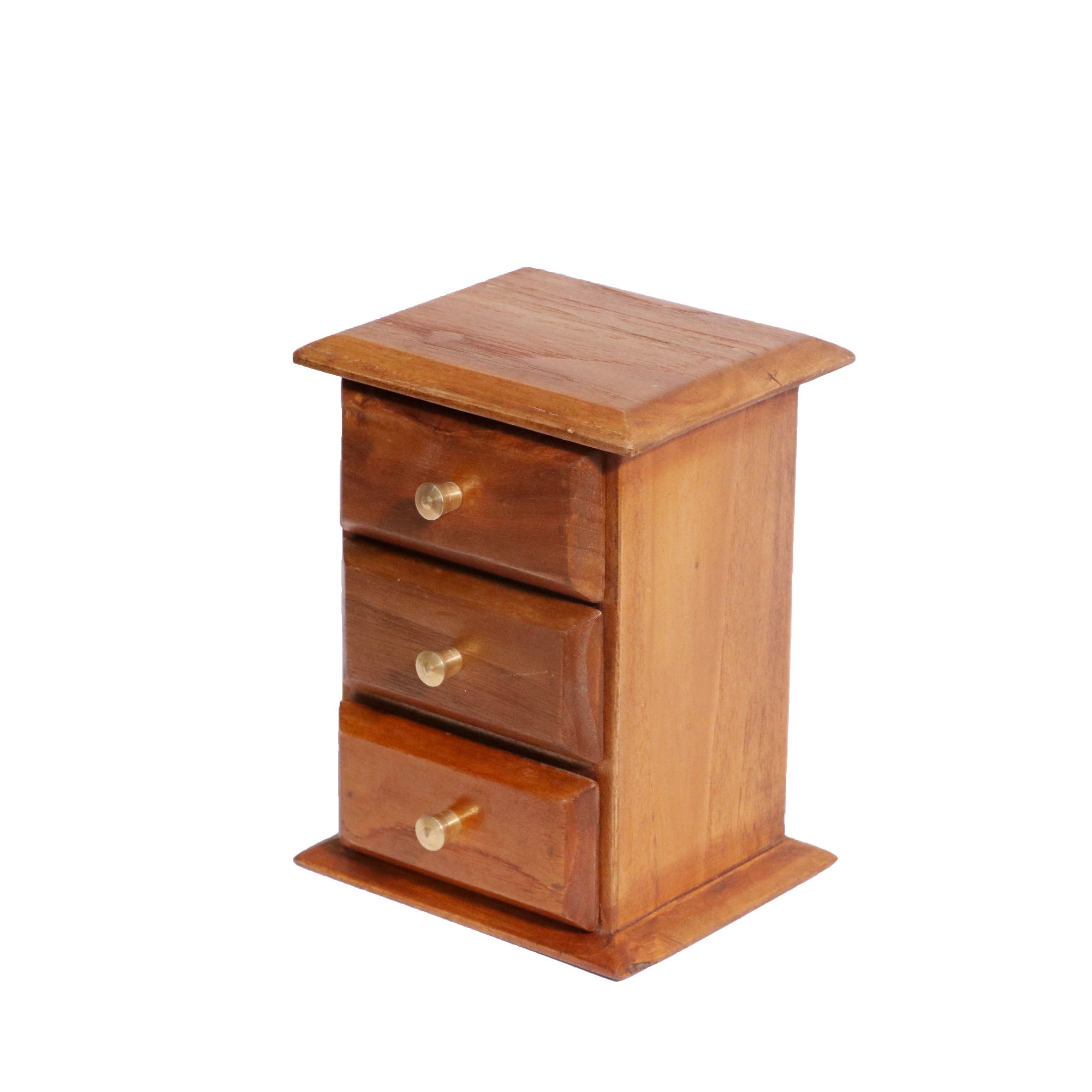 Triple Drawer Wooden Bureau Desk Organizer