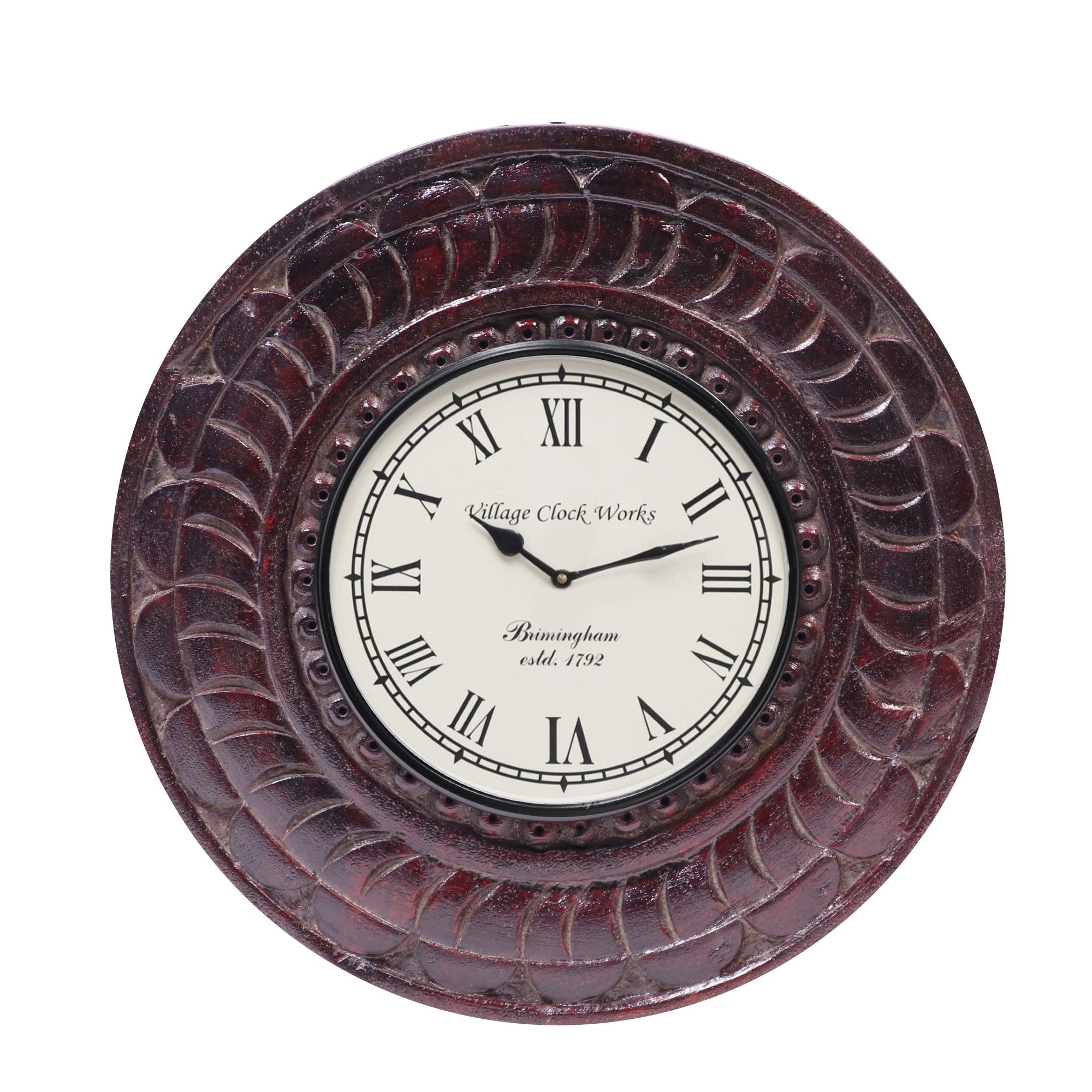 Wooden carved wheel clock Clock