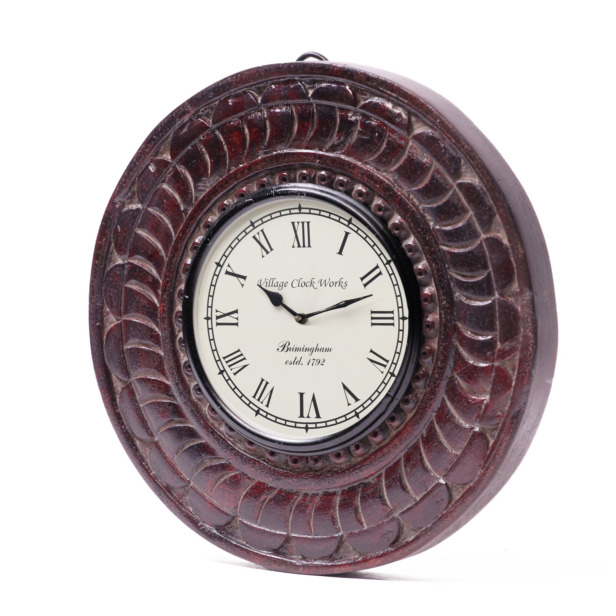 Wooden carved wheel clock Clock