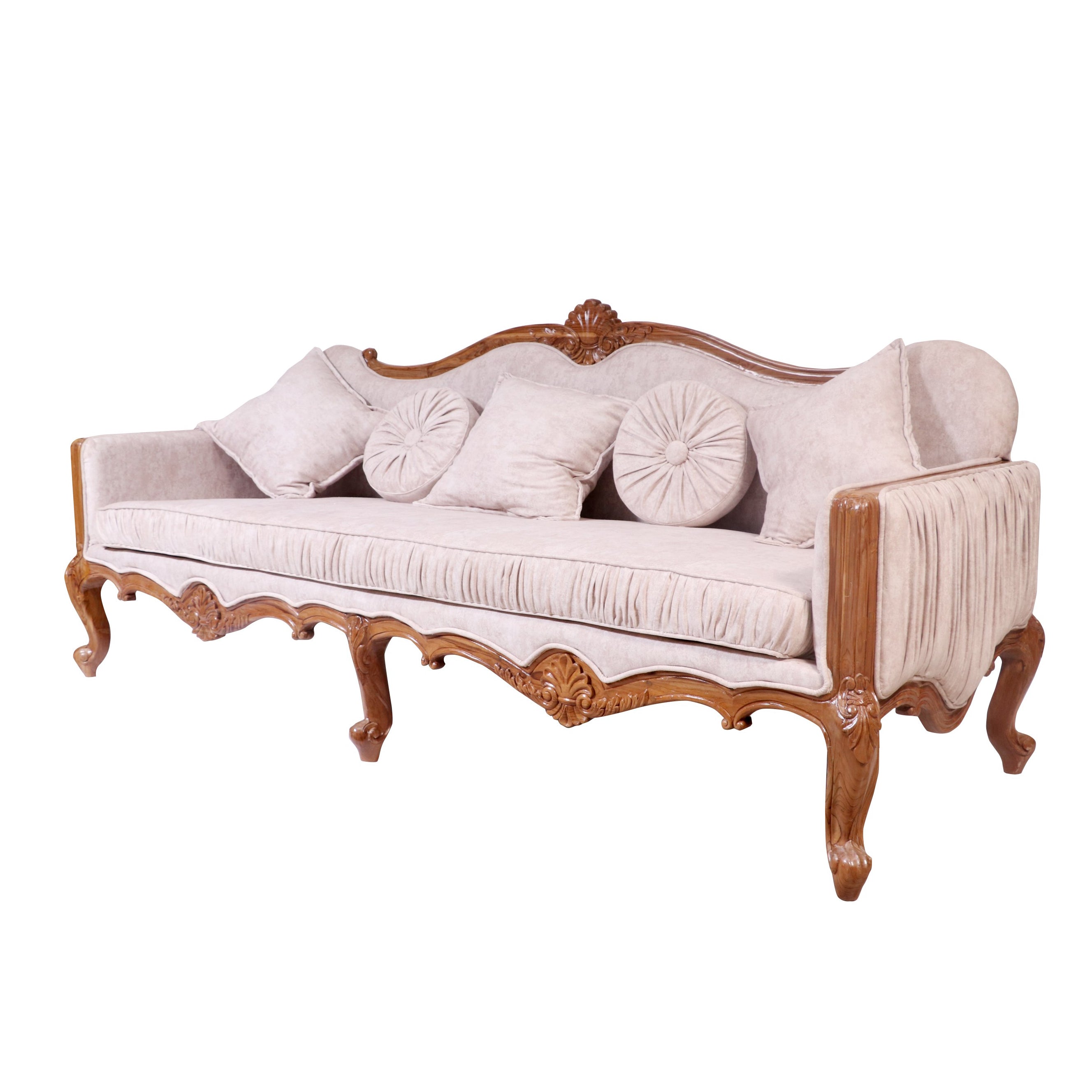 Traditional teak store wood sofa