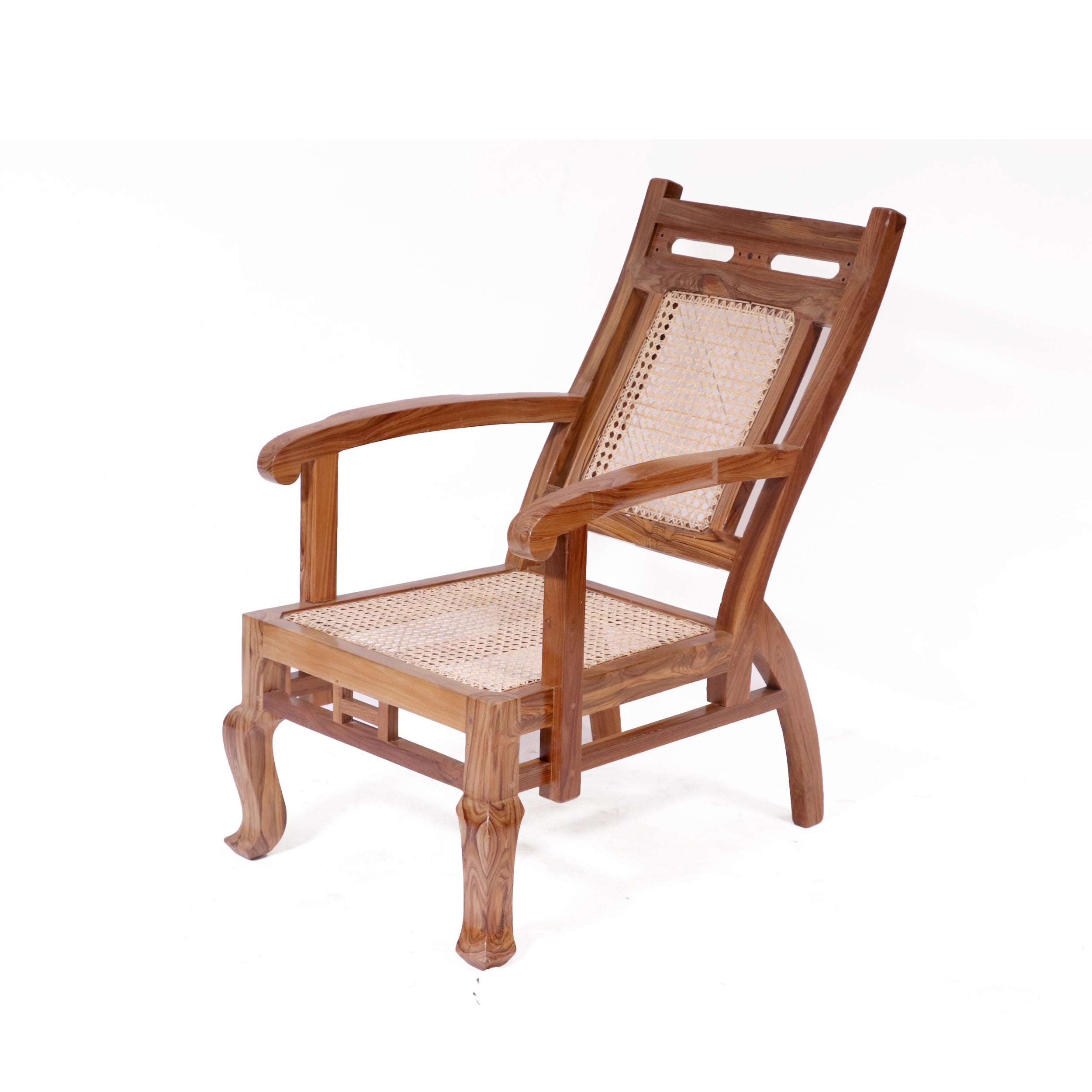 Teak wood cane back Chair Easy Chair