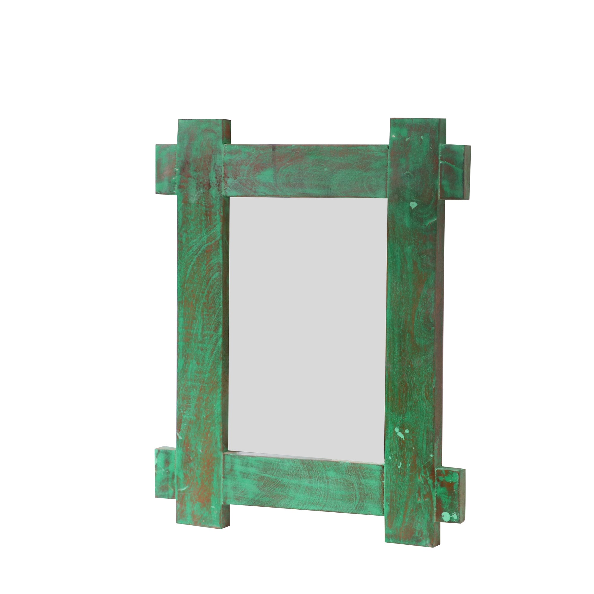 Cute green distressed Wooden Mirror Mirror